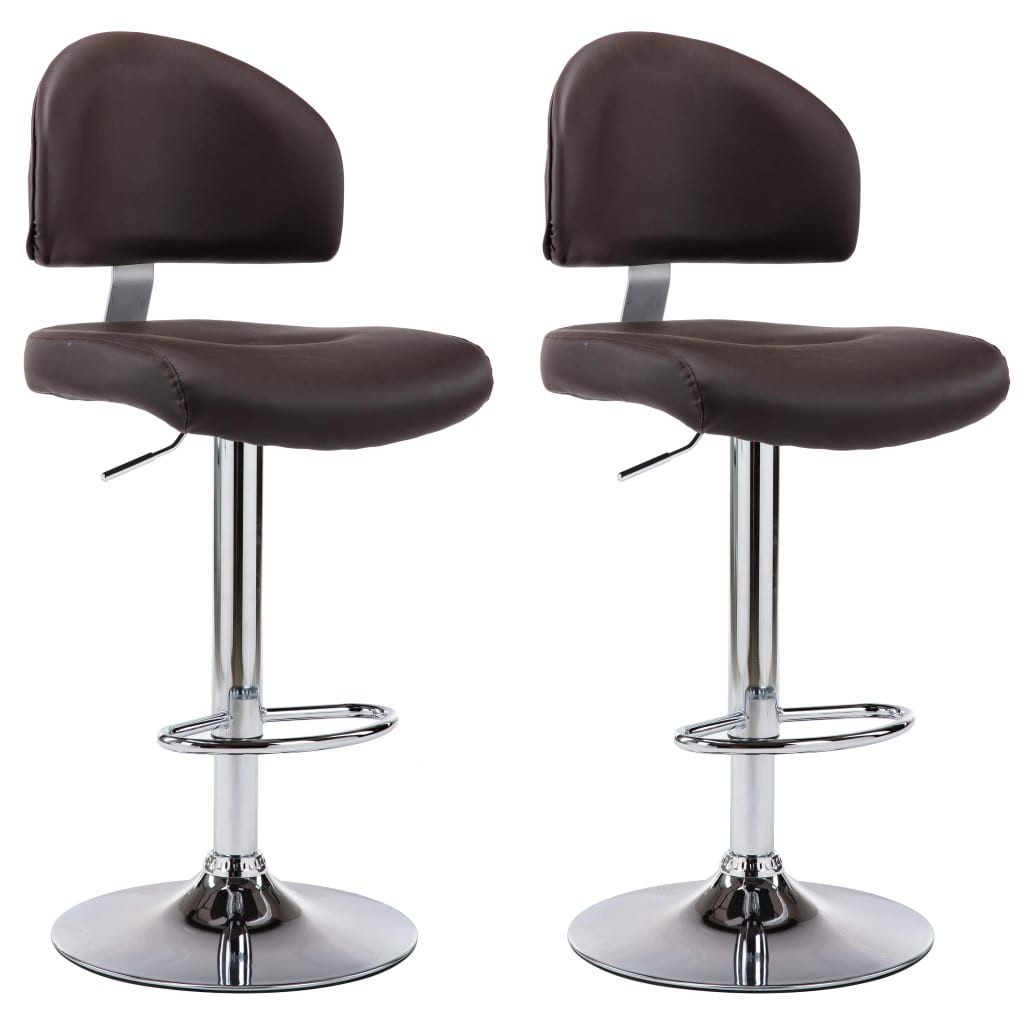 Barhocker Barhocker 2 Stk. Braun Kunstleder