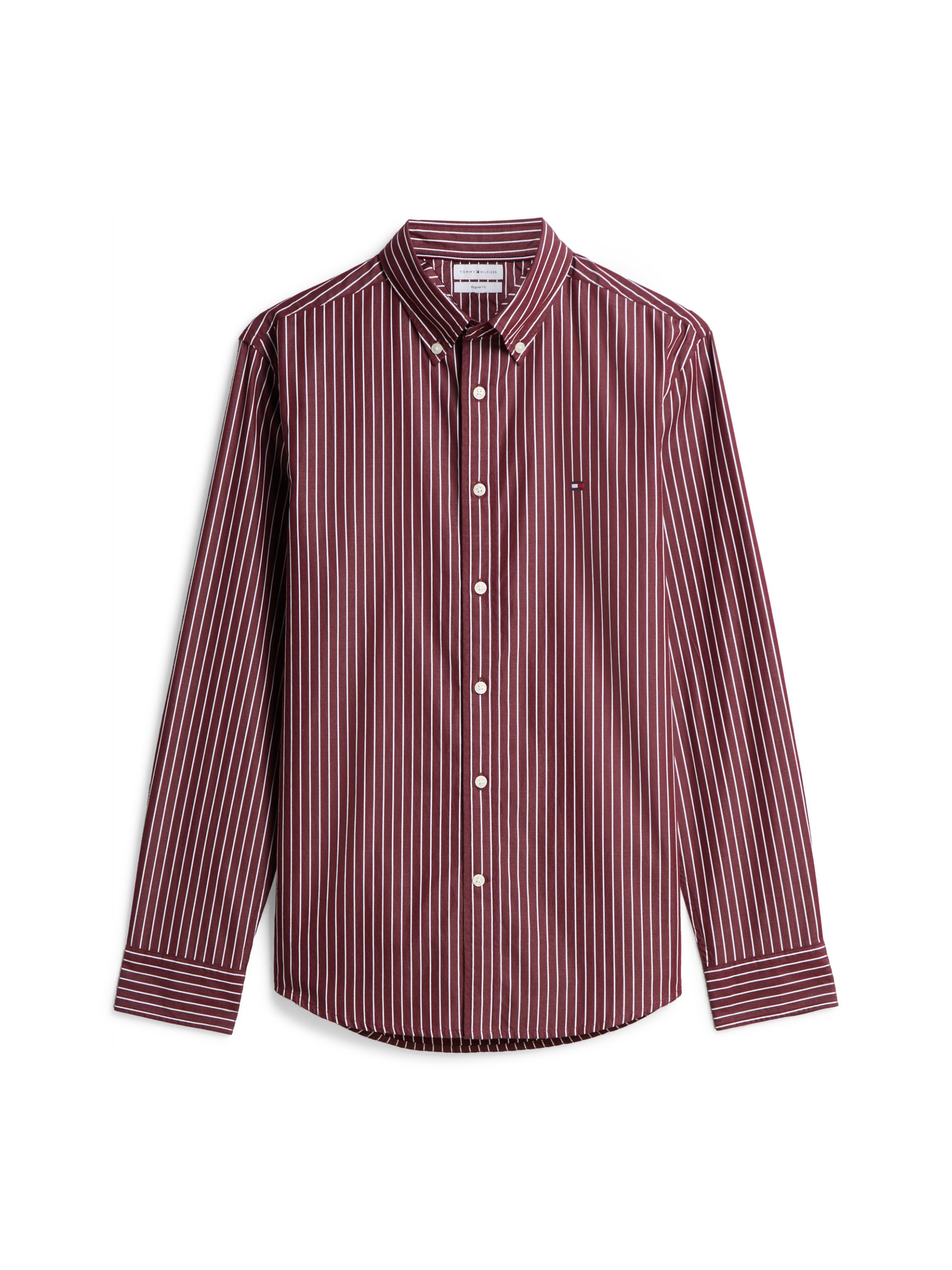 Tommy Hilfiger Langarmhemd FLEX HAIRLINE POPLIN REGULAR FIT Button-down-Kragen, gestreift – Bild 5 von 5