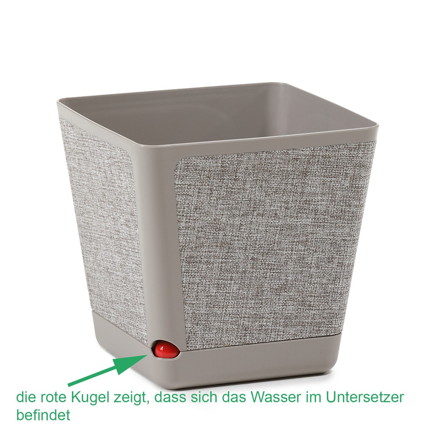 KAGM Übertopf Blumentopf quadratisch Pflanztopf Blumenkübel in Textilstruktur TOP (inkl. Untersetzer)