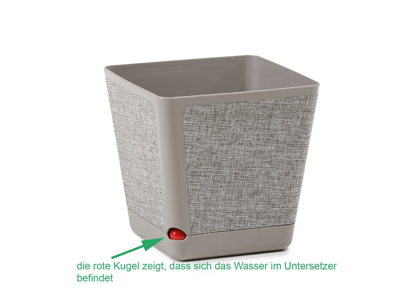 Thumbnail - KAGM Übertopf Blumentopf quadratisch Pflanztopf Blumenkübel in Textilstruktur TOP (inkl. Untersetzer)