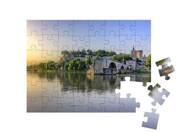 puzzleYOU Puzzle Pont Saint Benezet und Papstpalast in Avignon, 48 Puzzleteile, puzzleYOU-Kollektionen