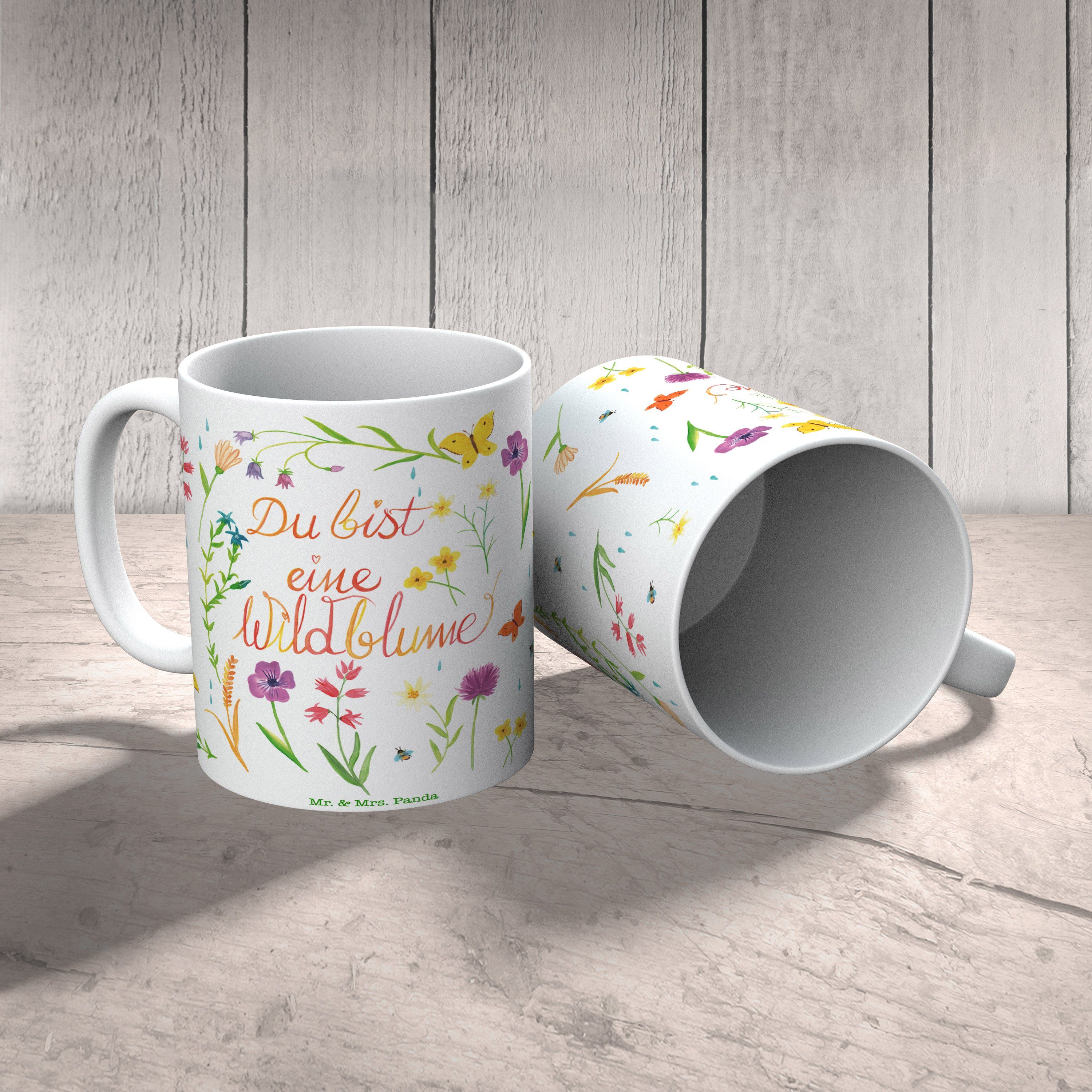Geschenk, Mr. Sprüche, Tasse eine Wildblume bist Tasse & Panda Mrs. - Kaffeebe, Du Teebecher, Keramik