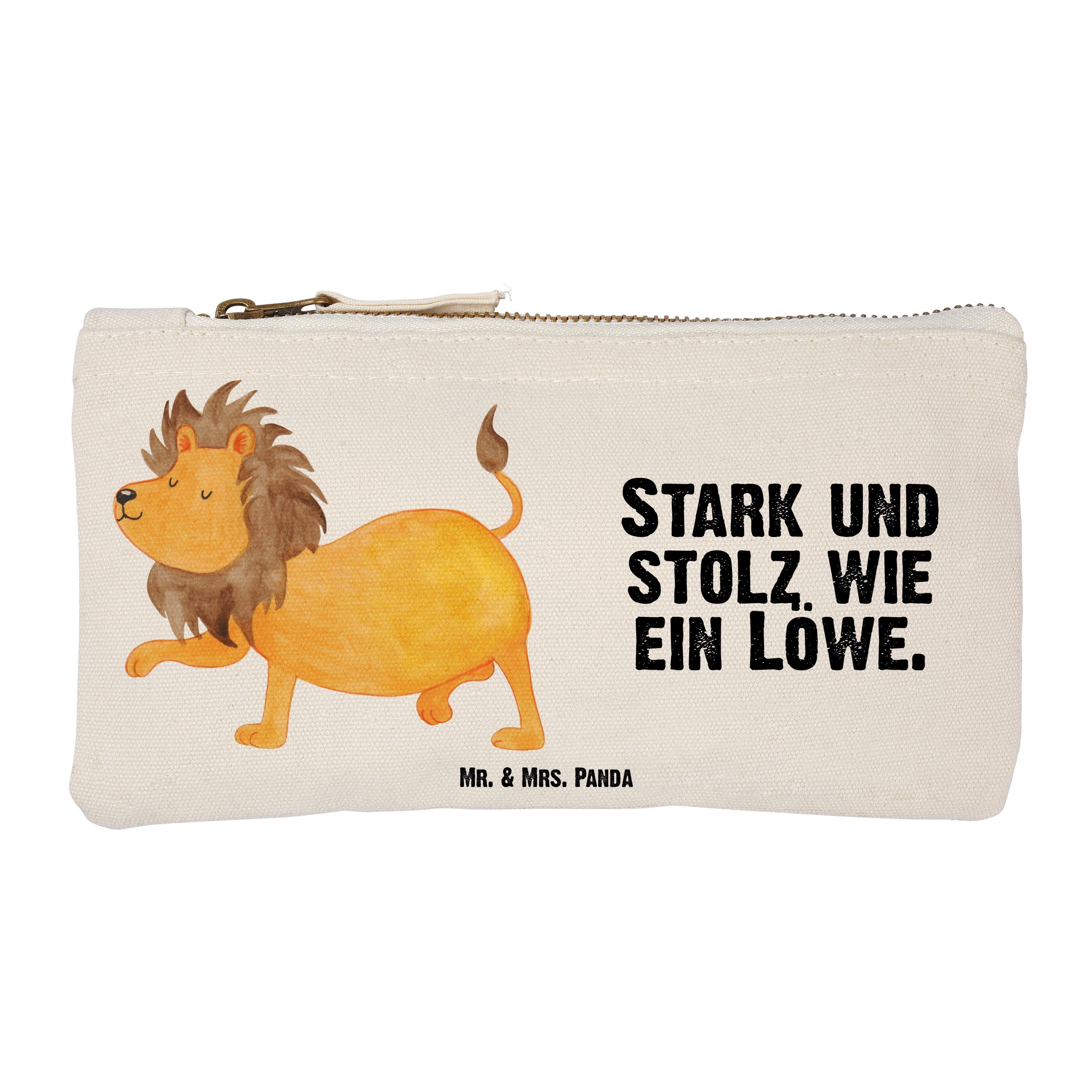 Mr. & Mrs. Panda Kosmetiktasche Sternzeichen Löwe - Weiß - Geschenk, Federmappe, Tierkreiszeichen, As (1-tlg) | Canvas-Taschen