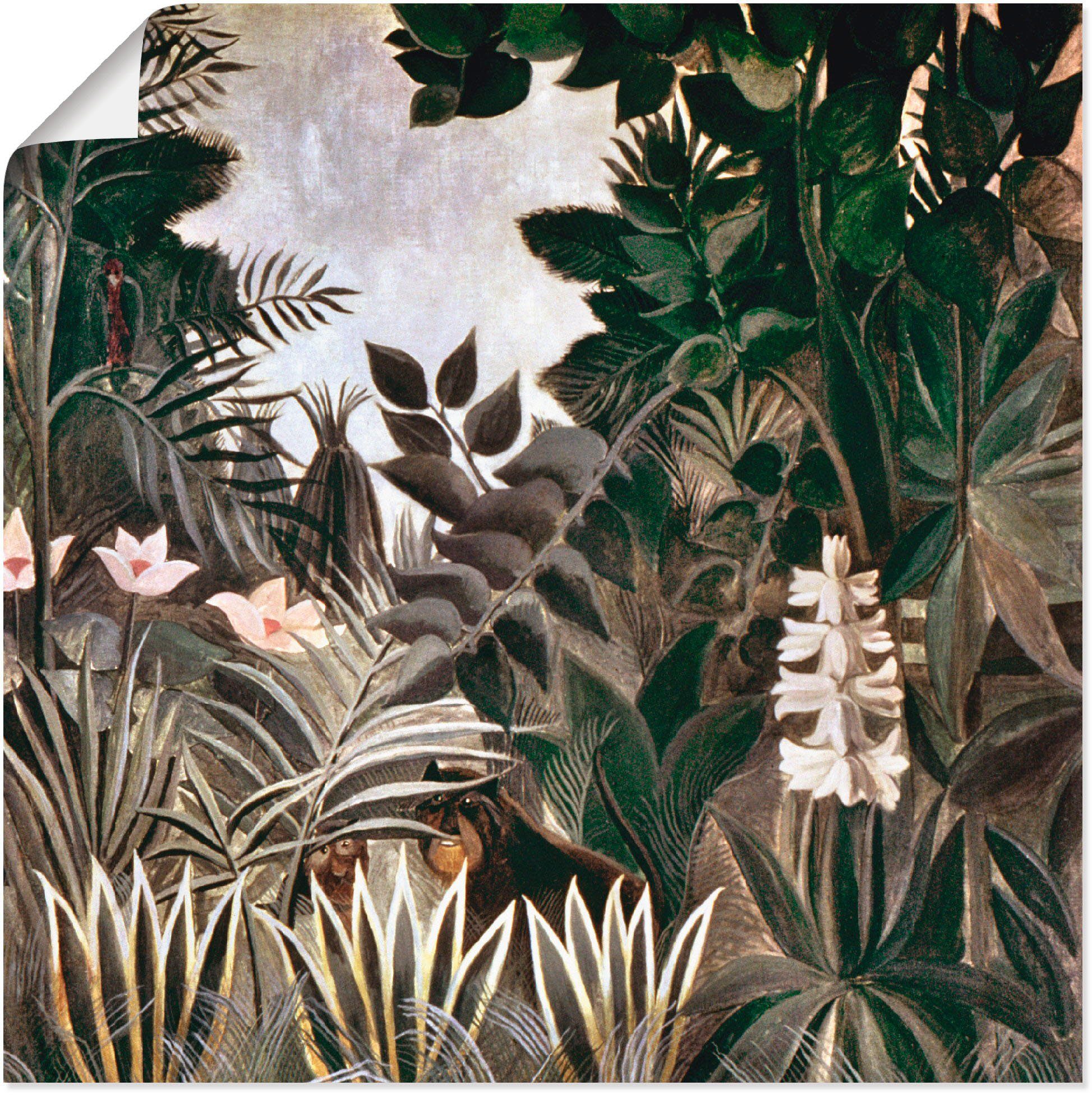 Größen in Wald Alubild, als 1909, Wandbild Dschungel, Poster Wandaufkleber oder Leinwandbild, (1 versch. Artland St),