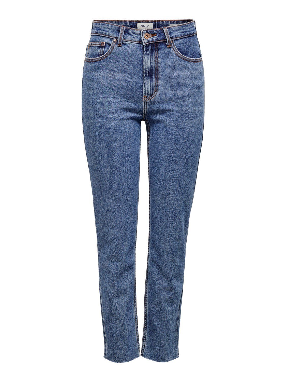 ONLY High-waist-Jeans ONLEMILY HW ST RAW CR AN MAE05 NOOS - 15171549  (1-tlg) 3680 in Blau