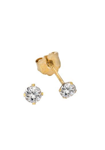 Firetti Paar Ohrstecker Schmuck Geschenk Gold 333 Ohrschmuck glänzender Klassiker, mit Zirkonia (synth)