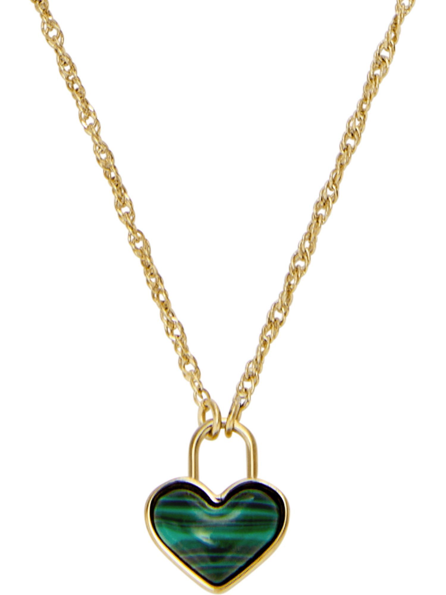 Fossil Collier Fossil Damen-Kette Edelstahl Malachit günstig online kaufen