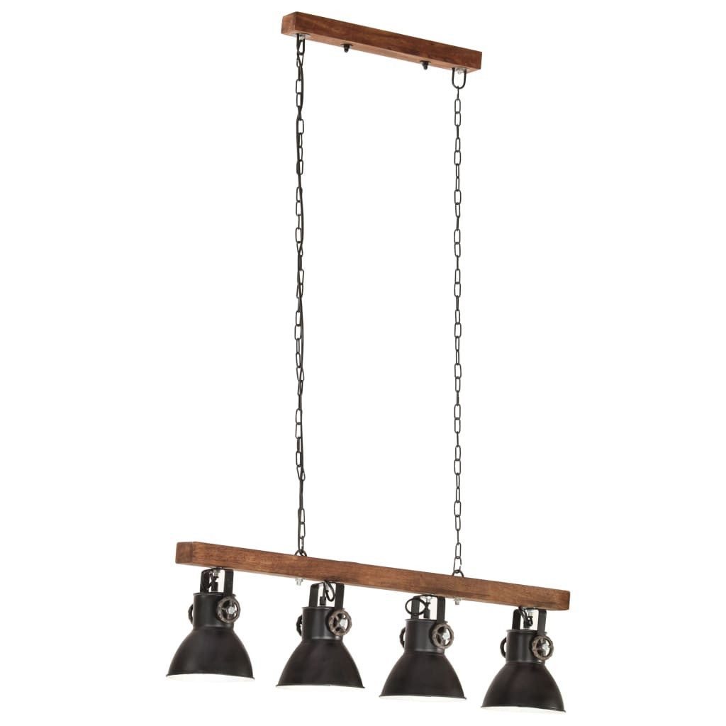 vidaXL Deckenleuchte Deckenlampe Industriestil Schwarz E27 holz