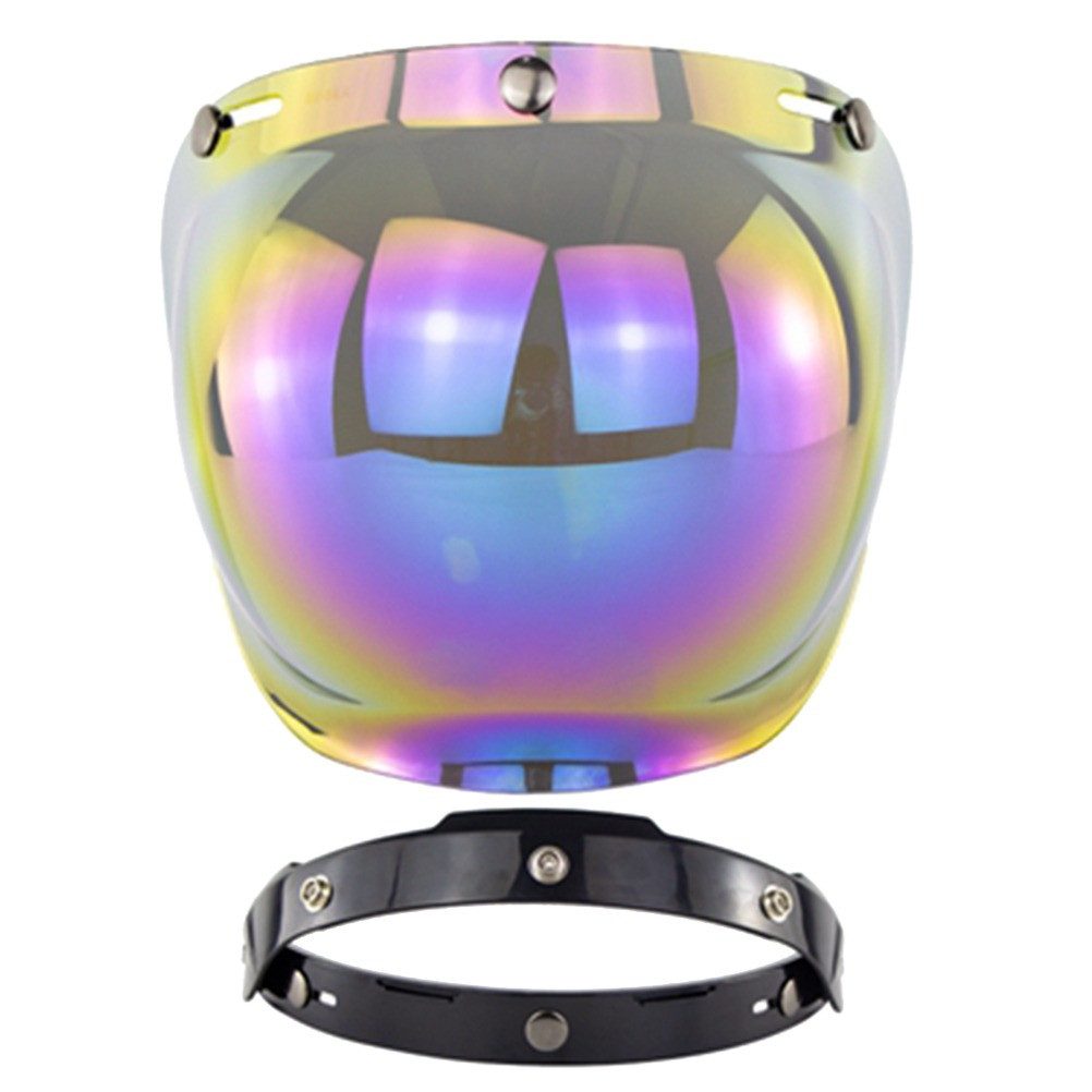 Kityhome Motorradhelm-Visier Universal 3-Snap Motorcycle Helmet Bubble Visor (1-St)