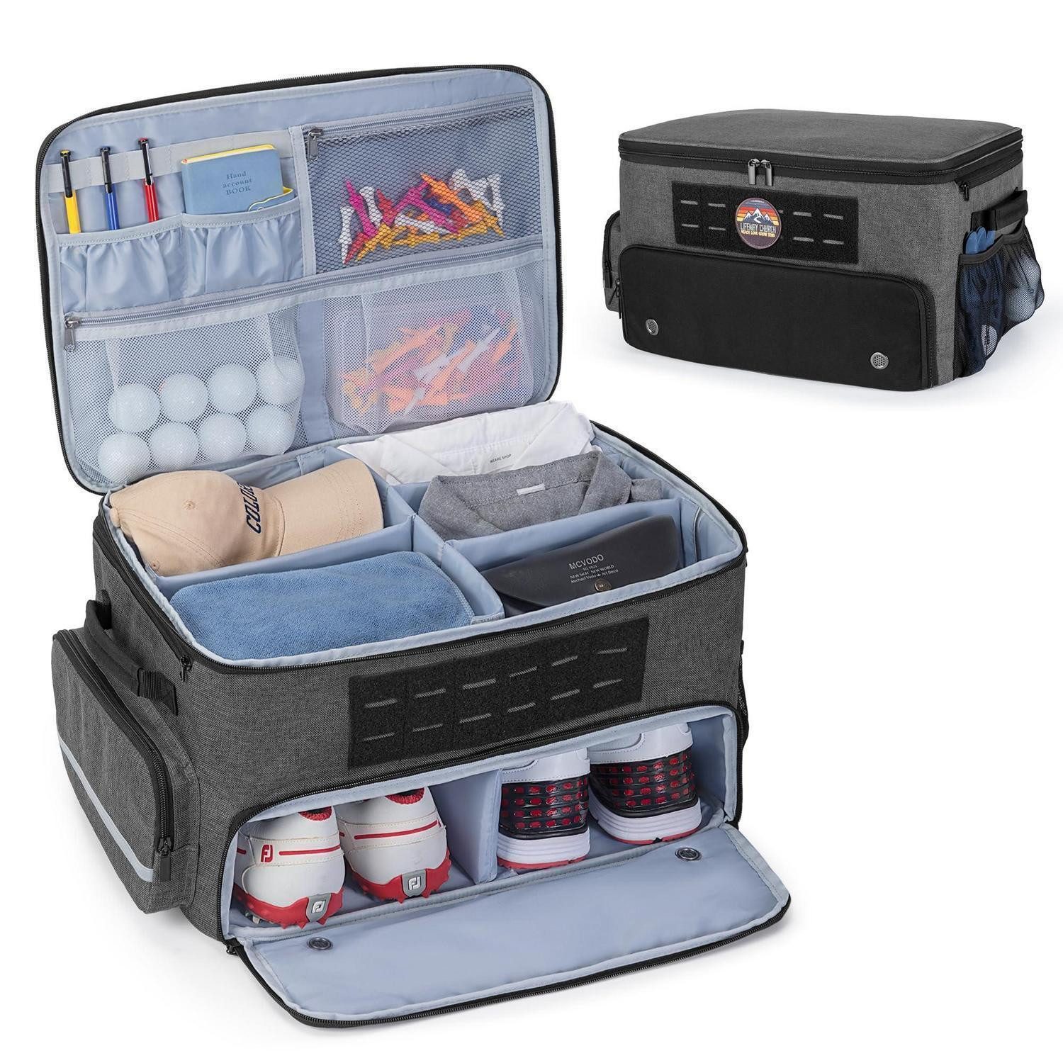 LuxusKollektion Golfreisetasche Golf Organizer mit Schuhfach Grau