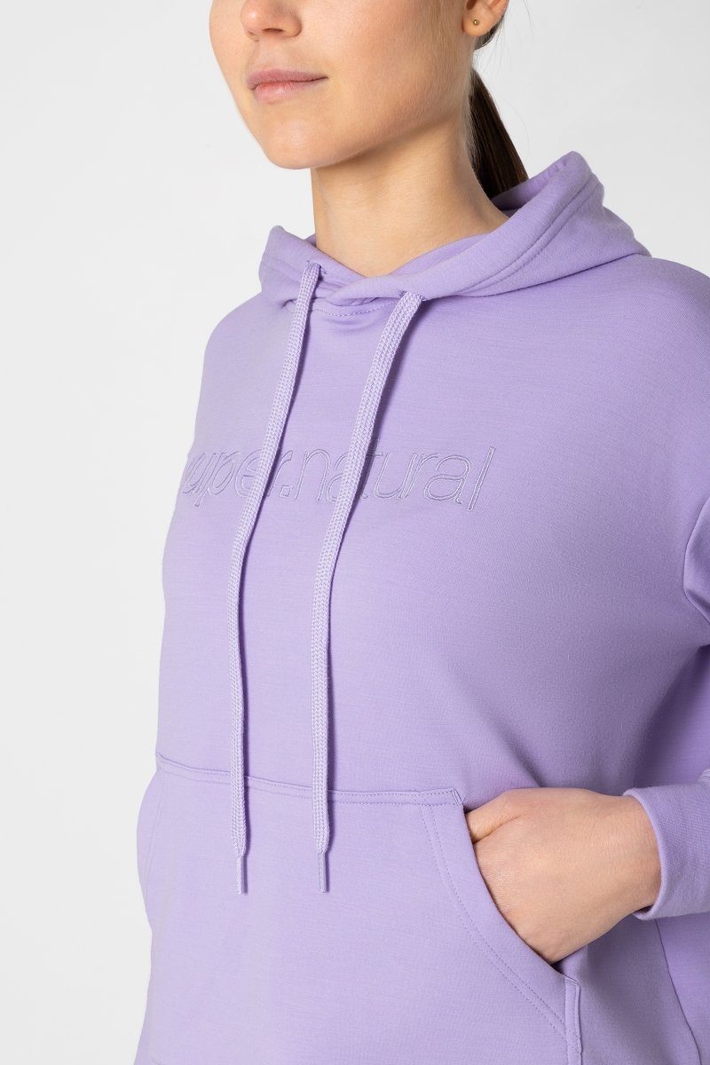 SUPER.NATURAL Hoodie Lavender Hoodie FAVOURITE W Merino-Materialmix bequemer HOODIE Merino