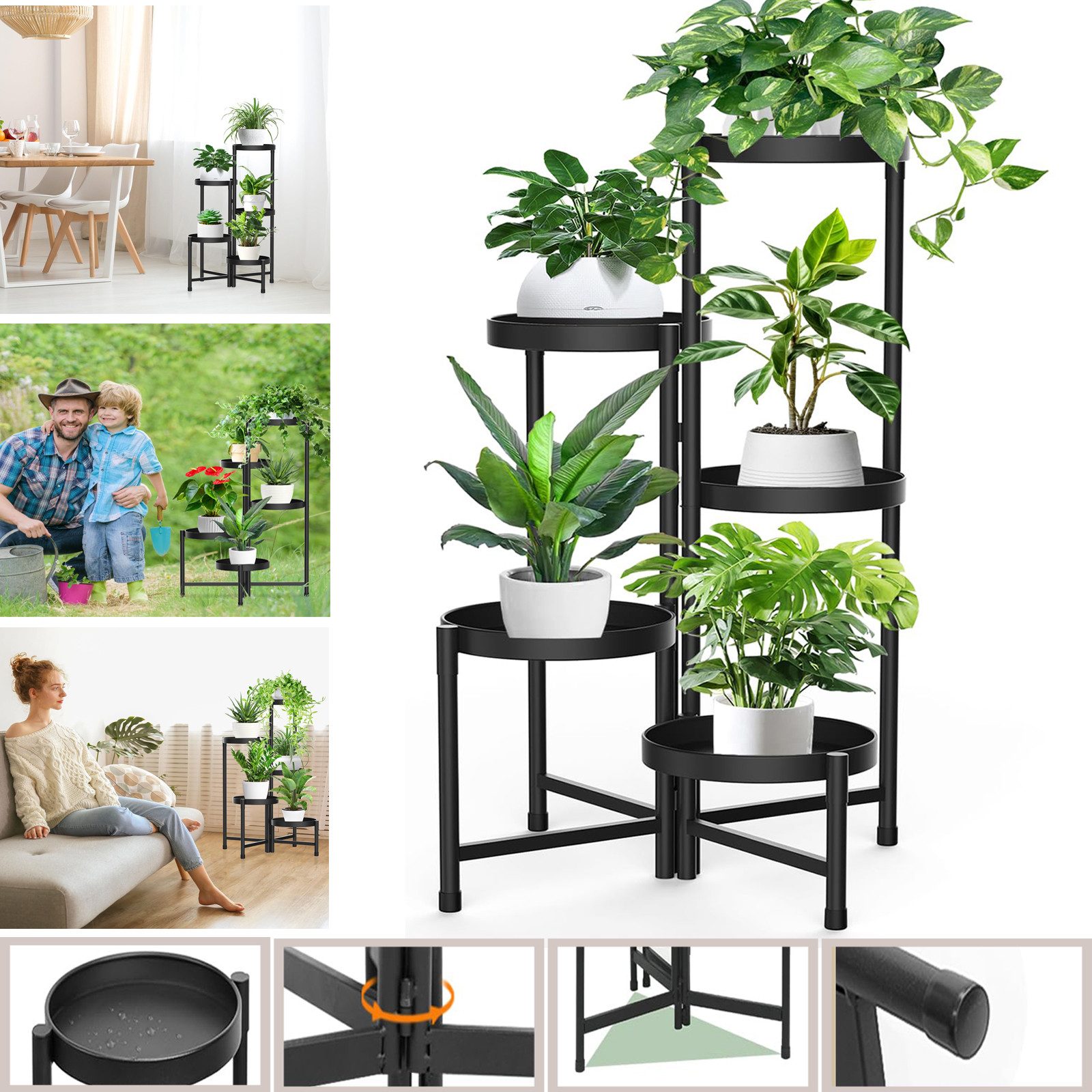 Jibenhome Pflanzentreppe 5 Ablagen Pflanzenständer Blumenständer günstig online kaufen