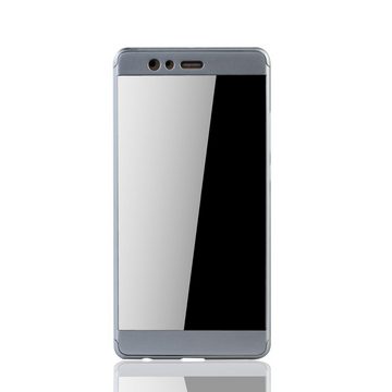 König Design Handyhülle Huawei P9 Plus, Huawei P9 Plus Handyhülle 360 Grad Schutz Full Cover Silber