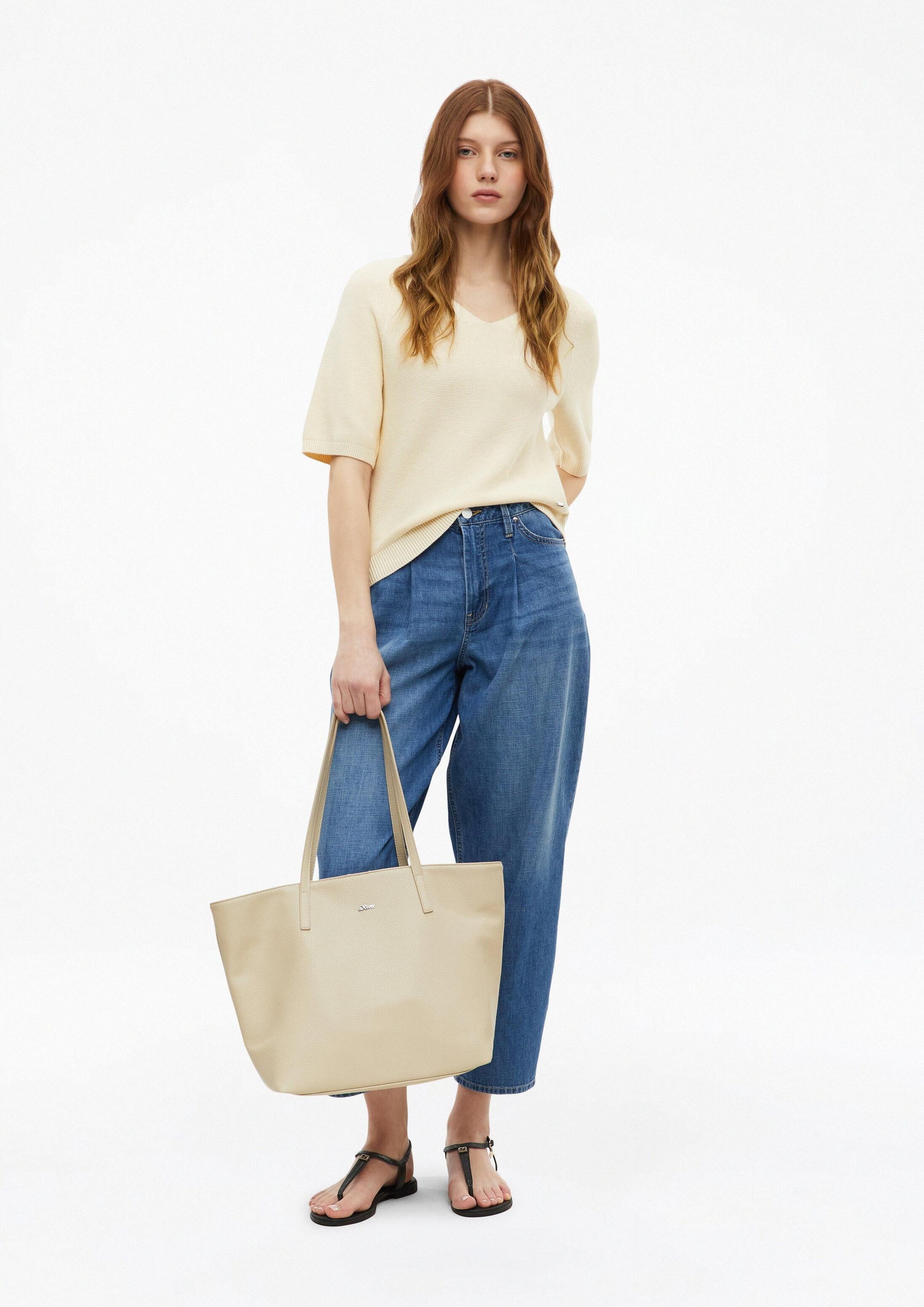 s.Oliver Shopper Tasche, Shopper in Leder-Optik mit abnehmbarem Schultergurt