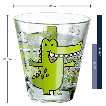 LEONARDO Glas Bambini, Materialmix, Kindermovtiv Krokodil, 215 ml, Spülmaschinengeeignet