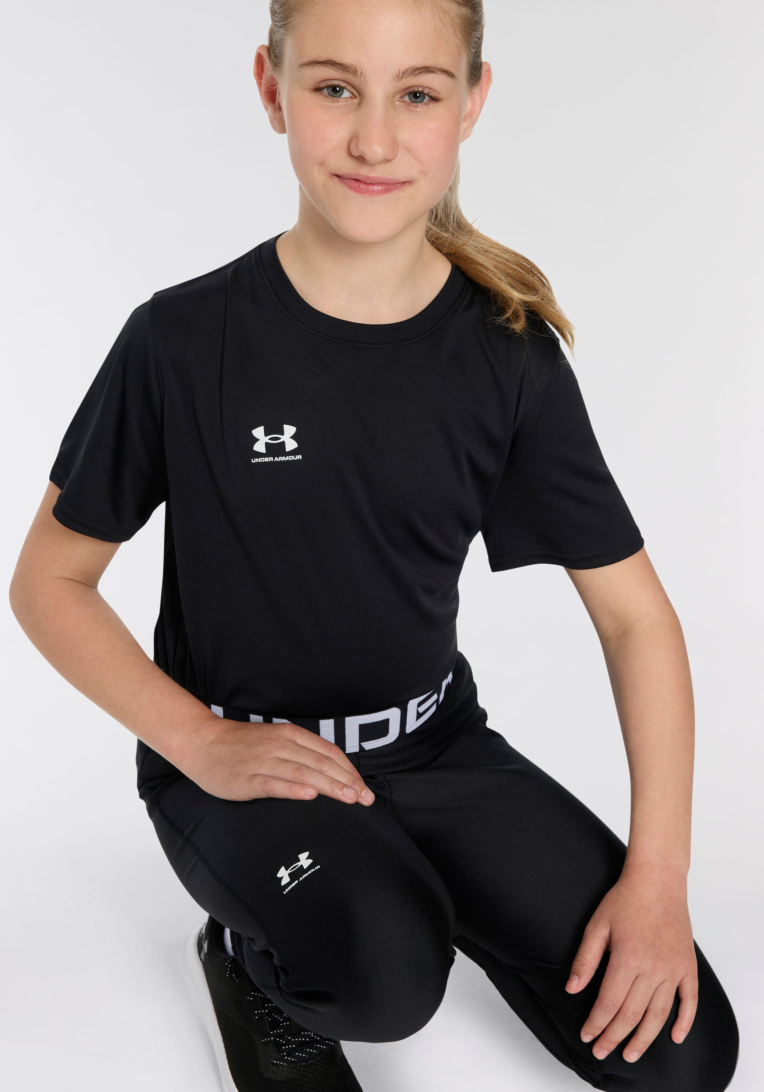 Under Armour® Trainingstights HeatGear® für Kinder, mit Logoschriftzug und Logodruck