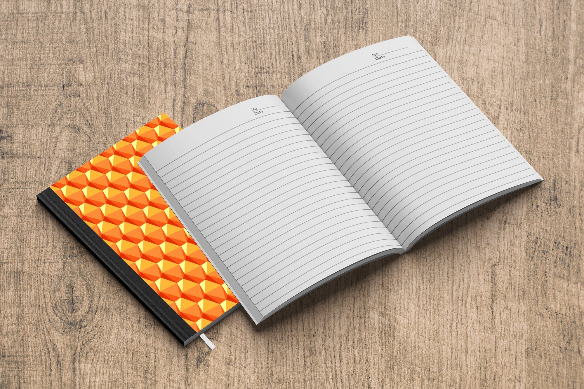 MuchoWow Notizbuch Orange Haushaltsbuch - Seiten, 98 A5, 3D, Journal, Merkzettel, Notizheft, Tagebuch, - Muster