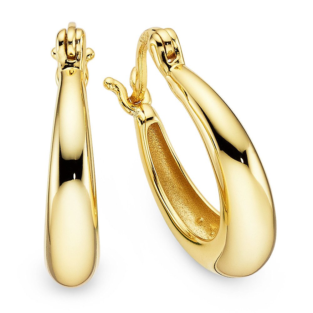 Bruno Banani Paar Creolen Schmuck Geschenk Klappcreole Silber gelbgoldfarben vergoldet