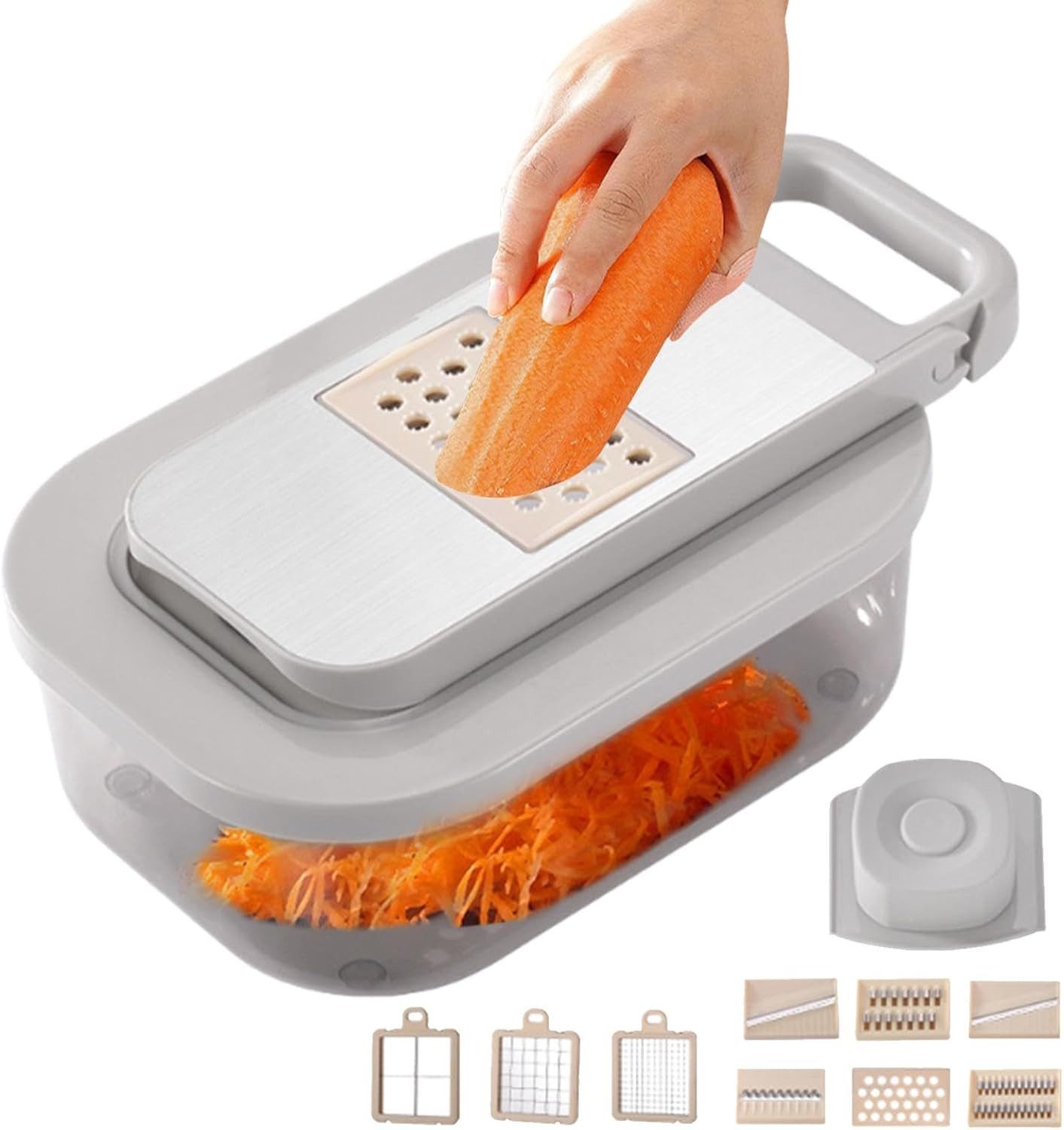 FELIXLEO Zerkleinerer Manueller Zerkleinerer 9 in 1 Gemüseschneider Küchen Multitool, Multizerkleinerer