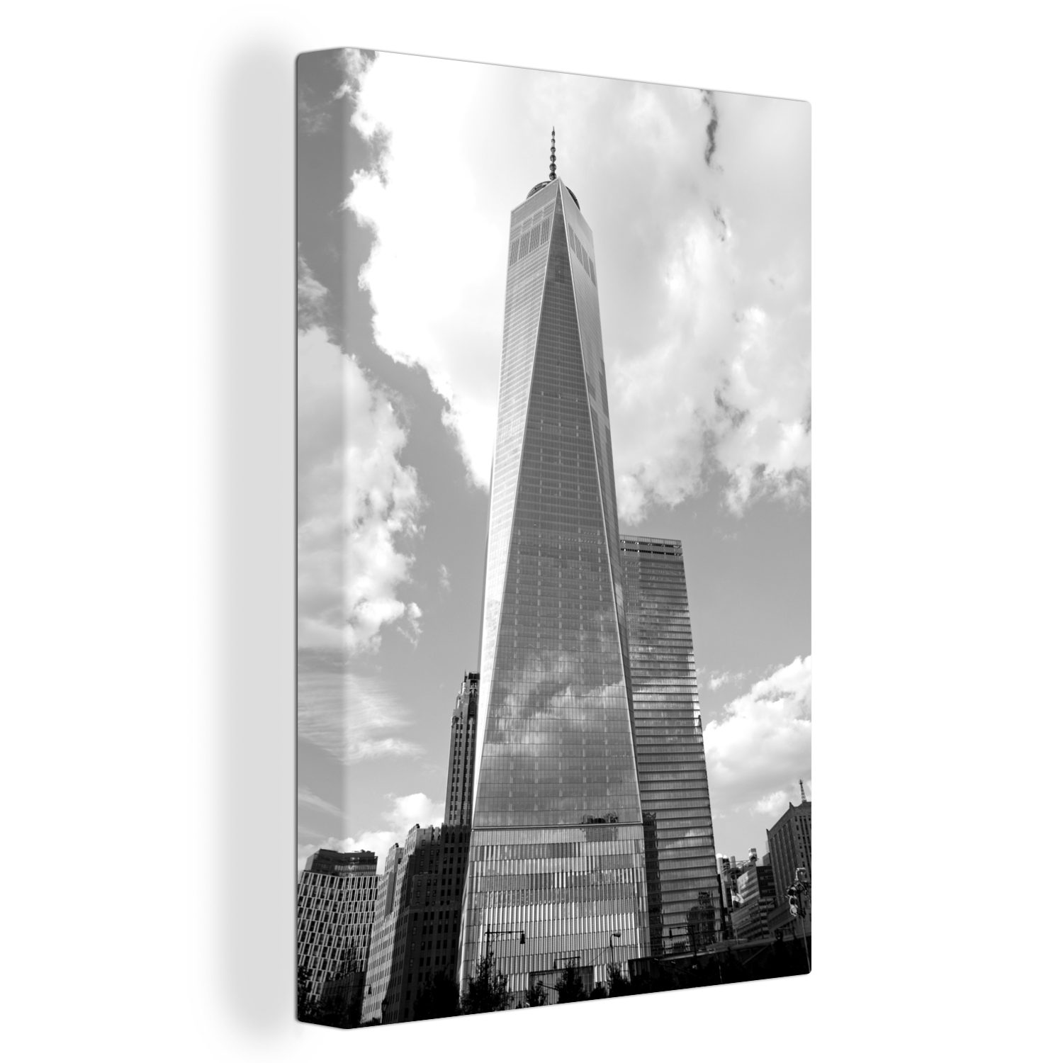 OneMillionCanvasses® Leinwandbild Das One World Trade Center in den Vereinigten Staaten im Sommer -, (1 St), Leinwandbild fertig bespannt inkl. Zackenaufhänger, Gemälde, 20x30 cm