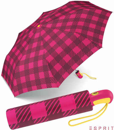 Esprit Taschenregenschirm schöner Schirm für Damen mit Auf-Zu Automatik, klassisches Design in modischen Farben