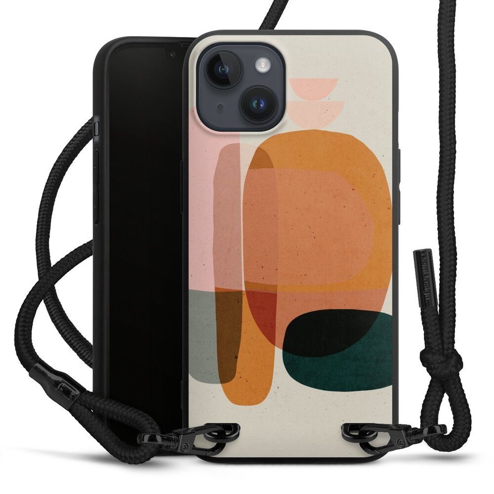 DeinDesign Handyhülle Farbe bunt Abstrakt Abstract Blush, Apple iPhone 14 Plus Premium Handykette Hülle mit Band Cover mit Kette