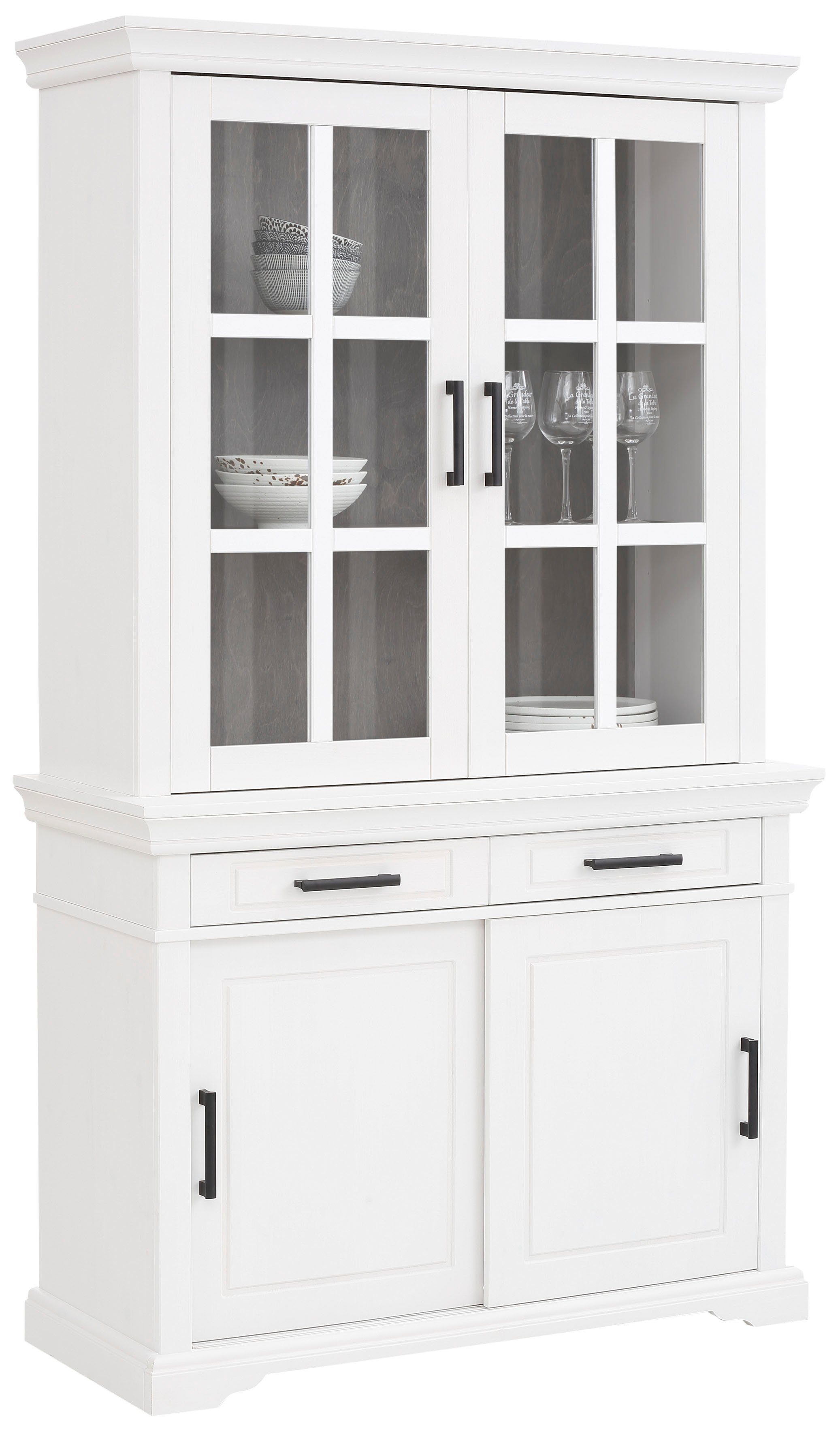Home affaire Vitrine "Anabel", aus massiver Kiefer, Breite 110 cm, Höhe 190 günstig online kaufen