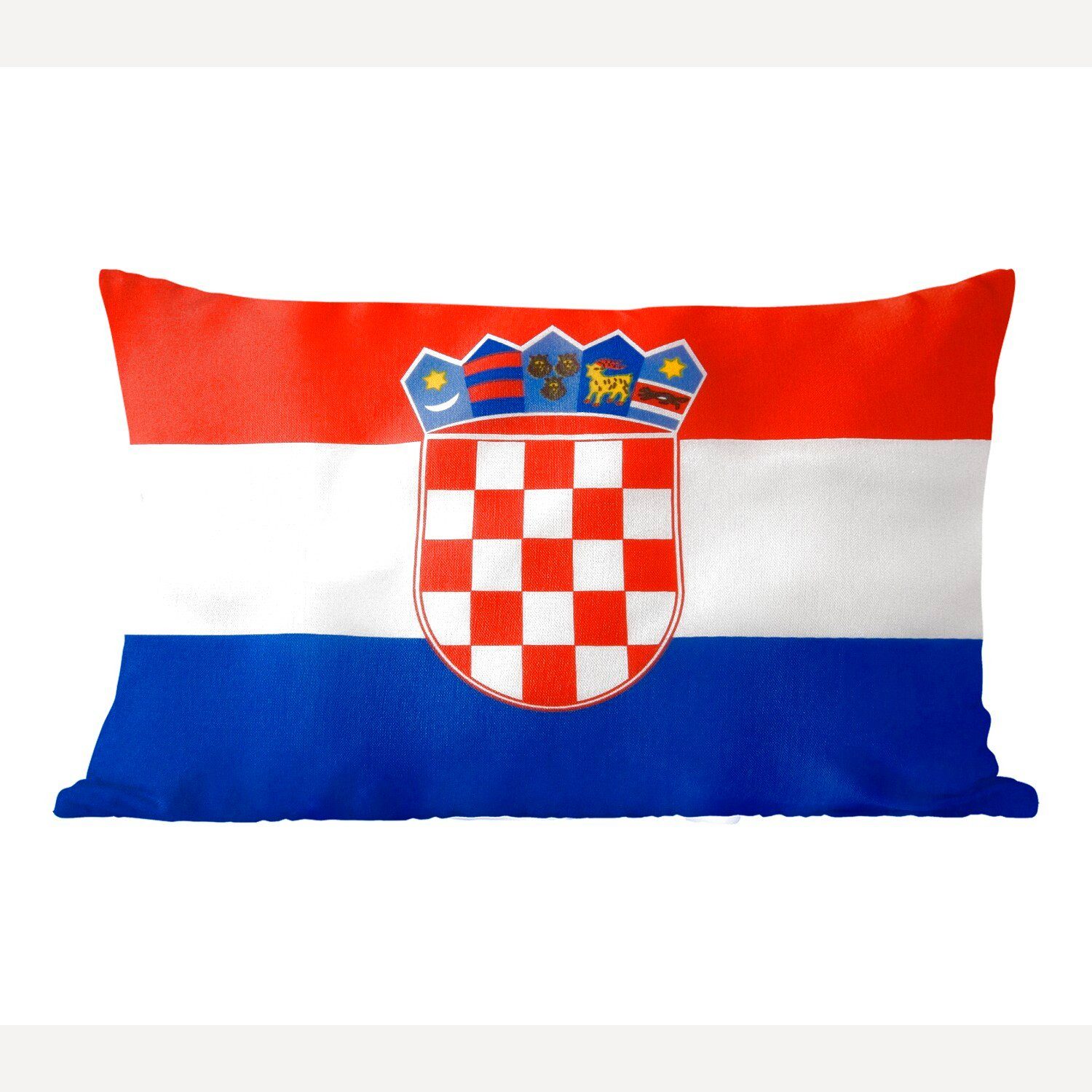 MuchoWow Dekokissen Foto der kroatischen Flagge, Wohzimmer Dekoration, Zierkissen, Dekokissen mit Füllung, Schlafzimmer