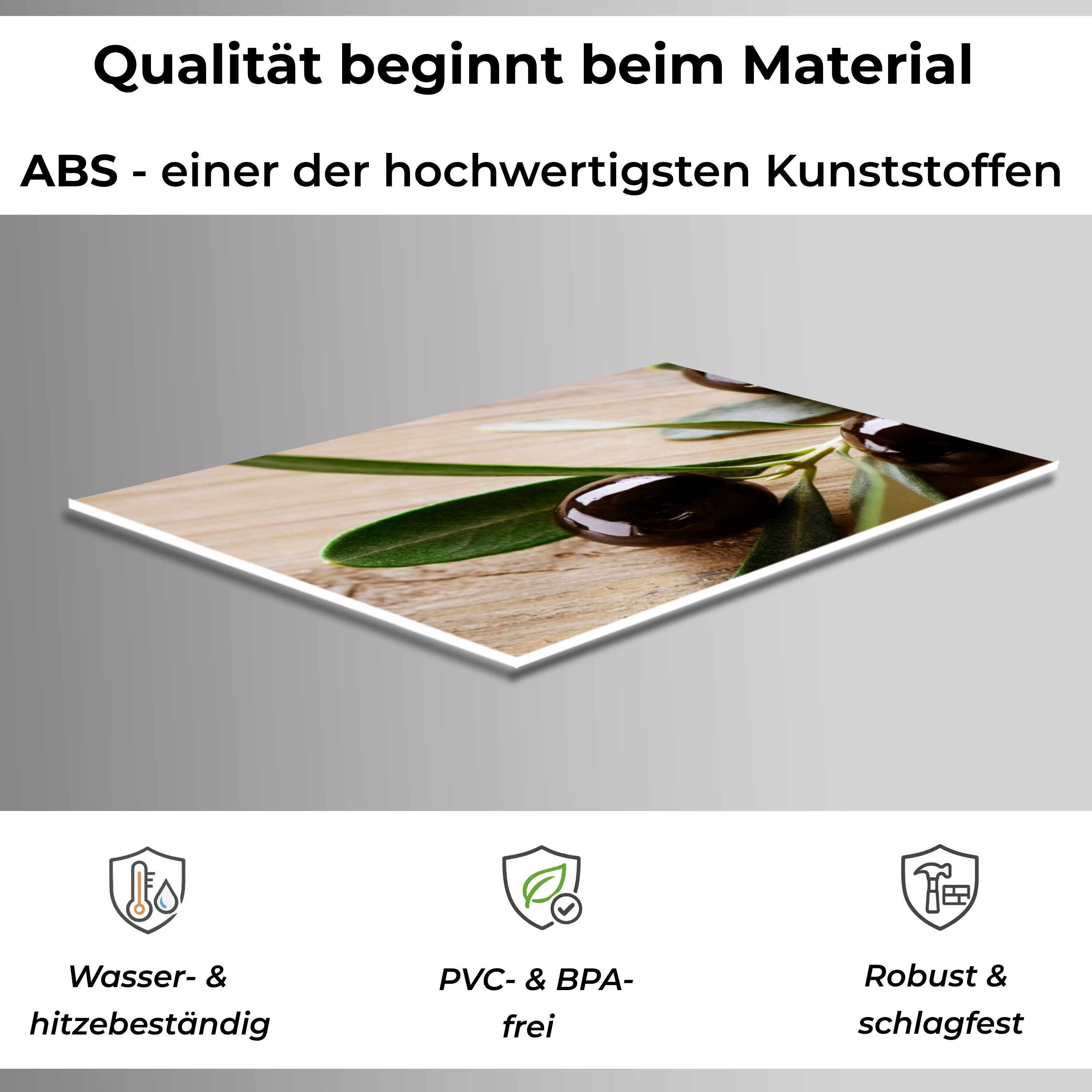 Rodnik Küchenrückwand Olivenzweige, monolithische ABS-Platte mit Direktdruck, formstabil und langlebig