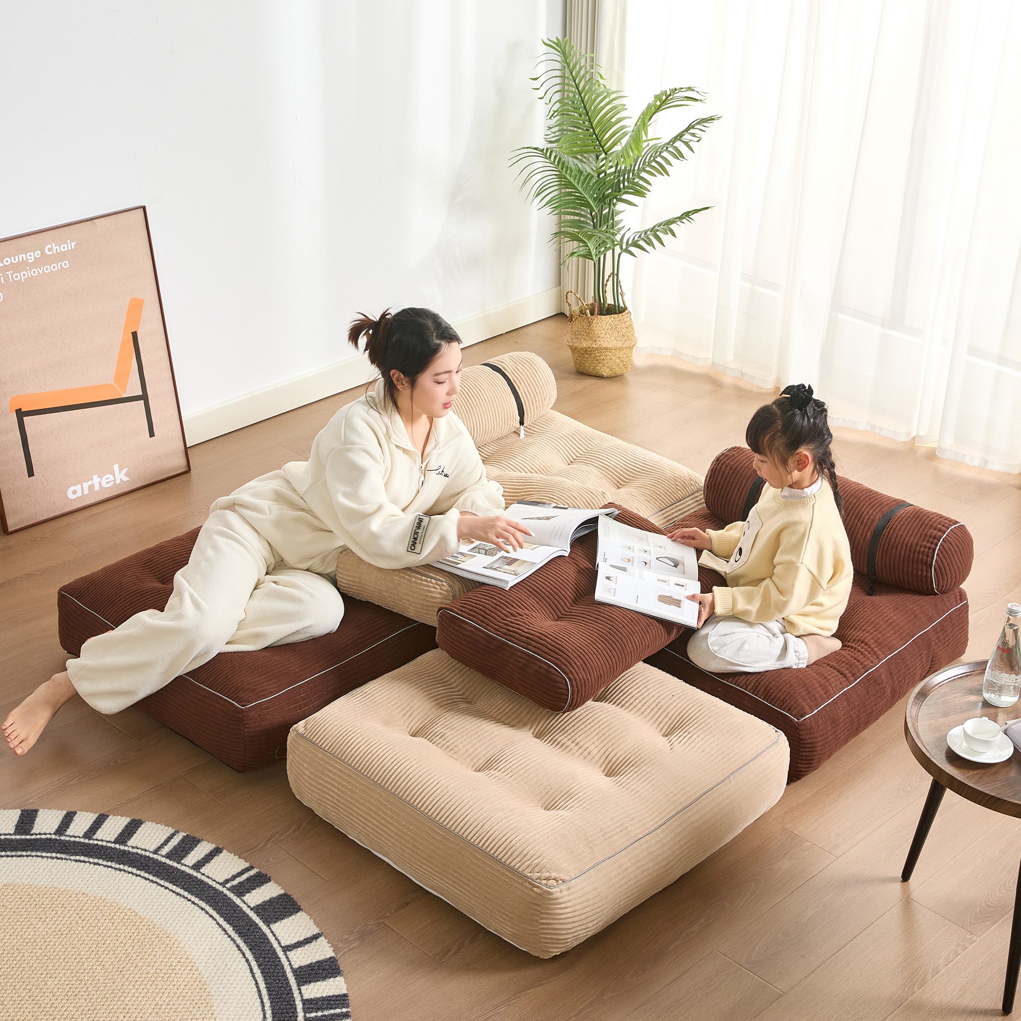LITBIRD Schlafsofa faltbar, 4-in-1 Multifunktionssofa, Sitzsack-Sofa, Relaxsessel, 1 Teile, Spielsofa & Gästebett für kleine Räume