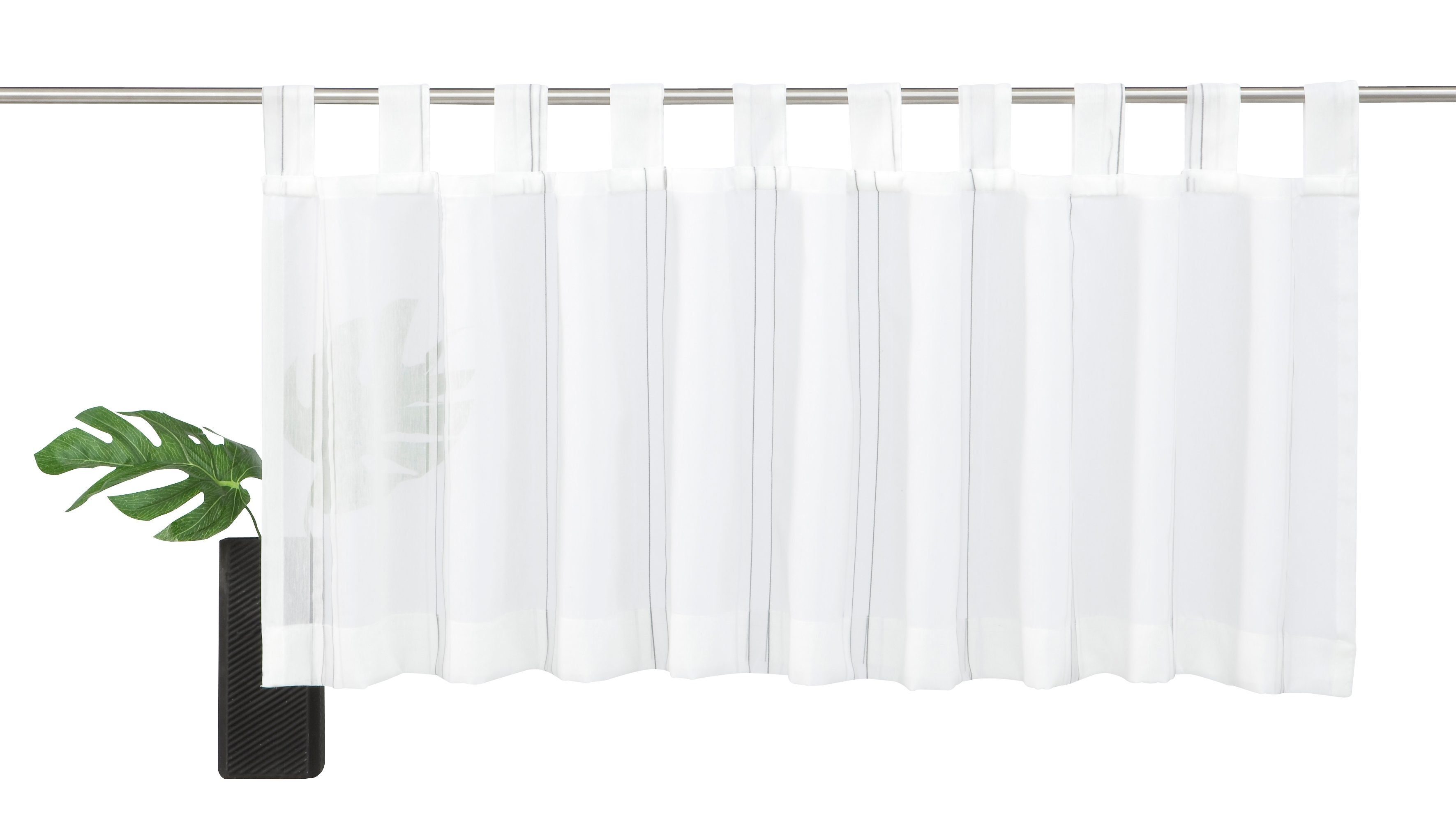 Gerster Scheibengardine Silvana (1 St), Schlaufen, halbtransparent, HxB: 50x150