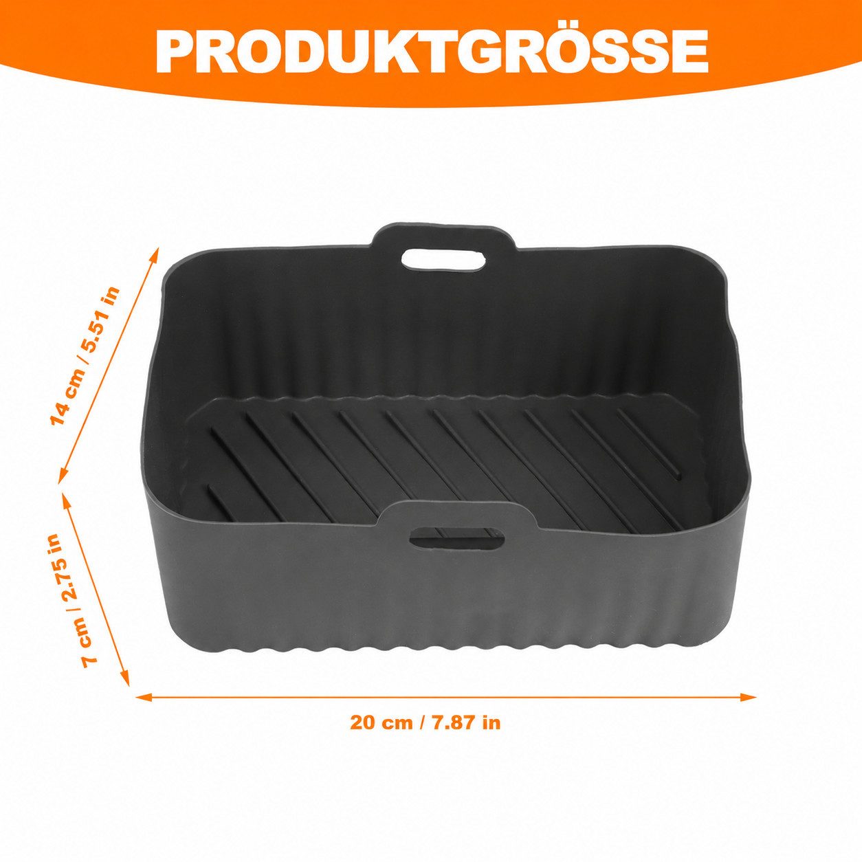 BlingBin Backform Silikonform für Ninja AF300/AF400 Heißluftfritteusen, Airfryer Zubehör, (2er Set 2-tlg), Wiederverwendbarer Heißluftfritteuse Einsatz mit Griffen, Grau