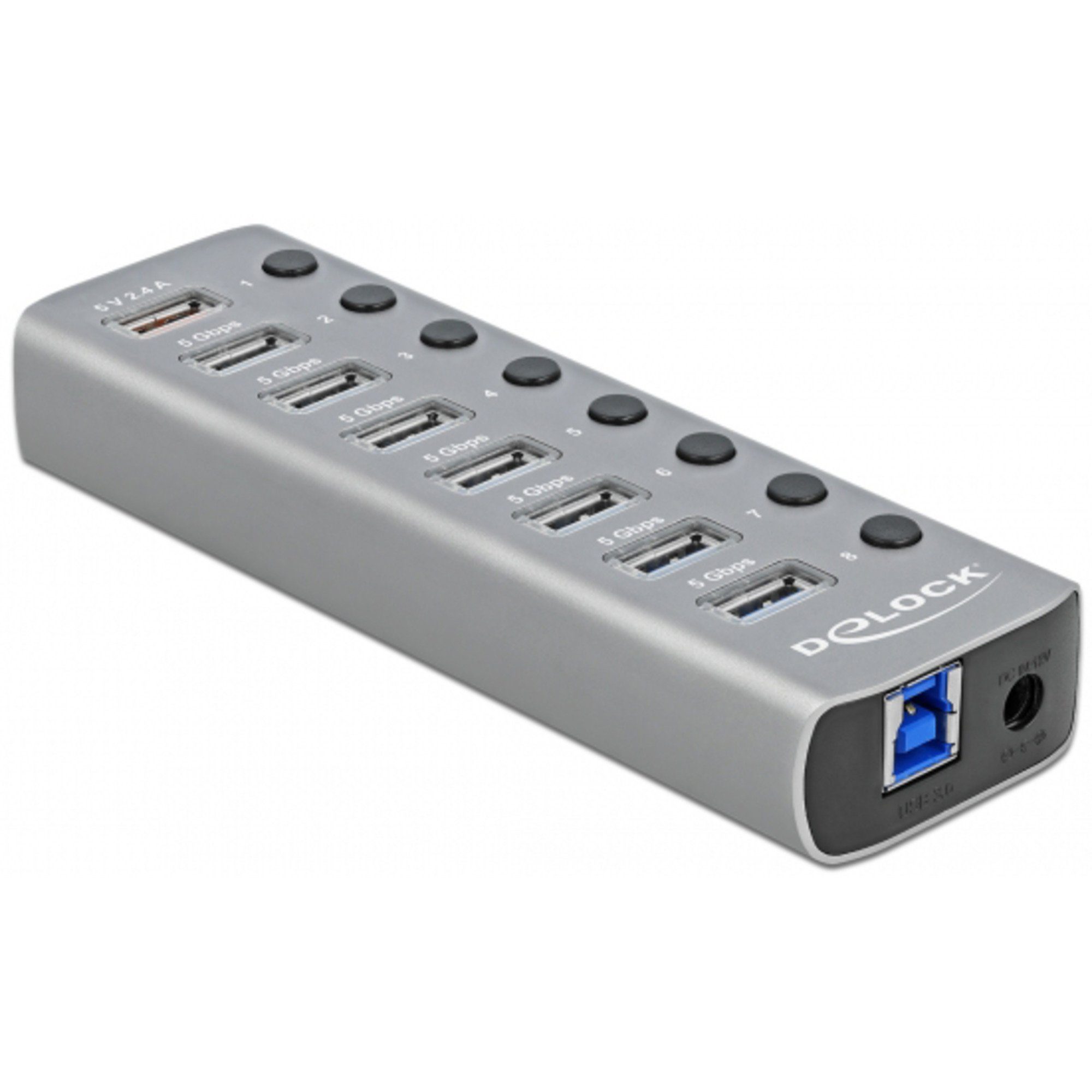 DeLOCK USB 3.2 Gen 1 Hub mit 7 Ports + 1 USB-Kabel