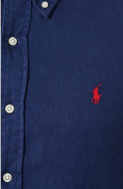 Ralph Lauren Langarmhemd POLO RALPH LAUREN Slim Fit Pure Leinen-Hemd Lino Shirt Button Down Nav