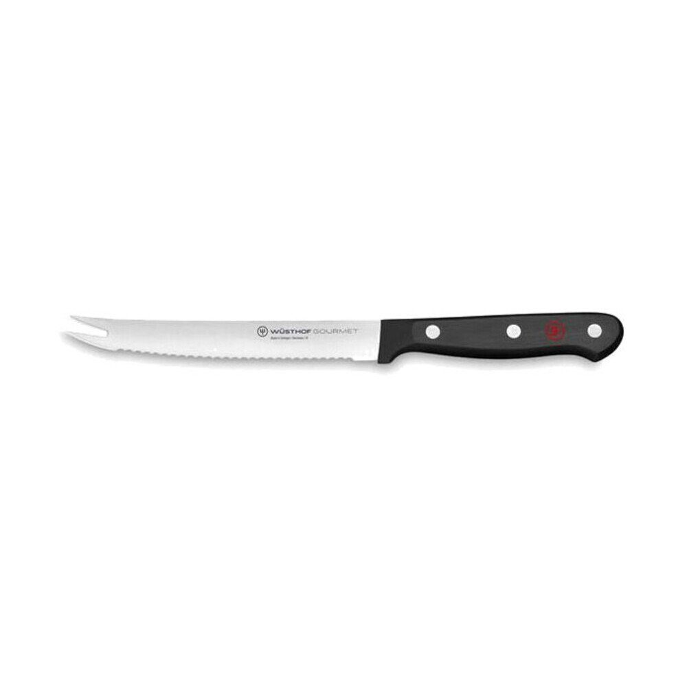 WÜSTHOF Tomatenmesser Tomatenmesser mit Wellenschliff Gourmet 14cm, Tomatenmesser mit Wellenschliff Gourmet, schwarz