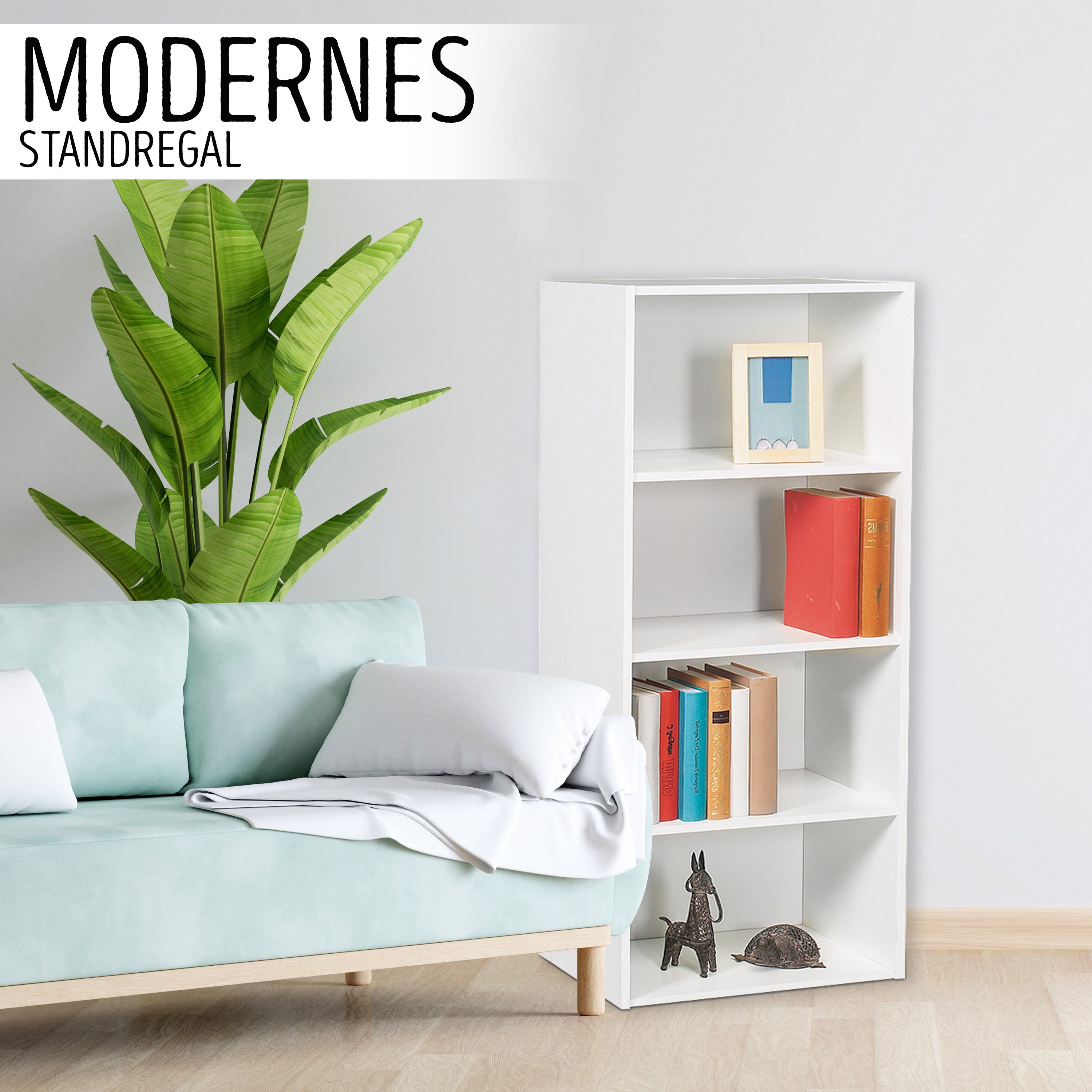 habeig Bücherregal Tube Bücherregal Standregal 4 Fächer Belastung Regalbode günstig online kaufen