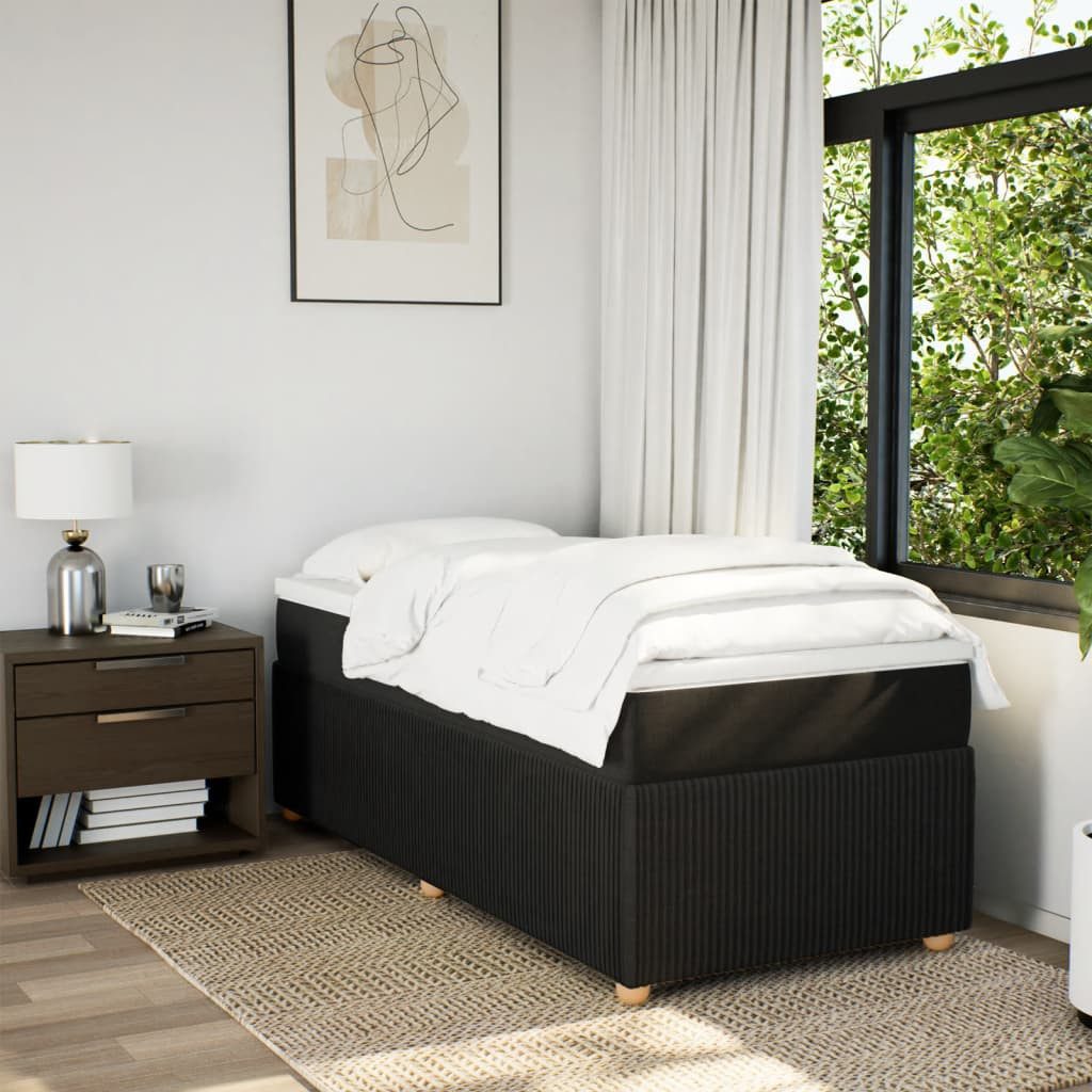 vidaXL Bett Boxspringbett mit Matratze Schwarz günstig online kaufen