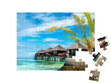 puzzleYOU Puzzle Malerische Holzhäuser auf dem Wasser, 48 Puzzleteile, puzzleYOU-Kollektionen Karibik