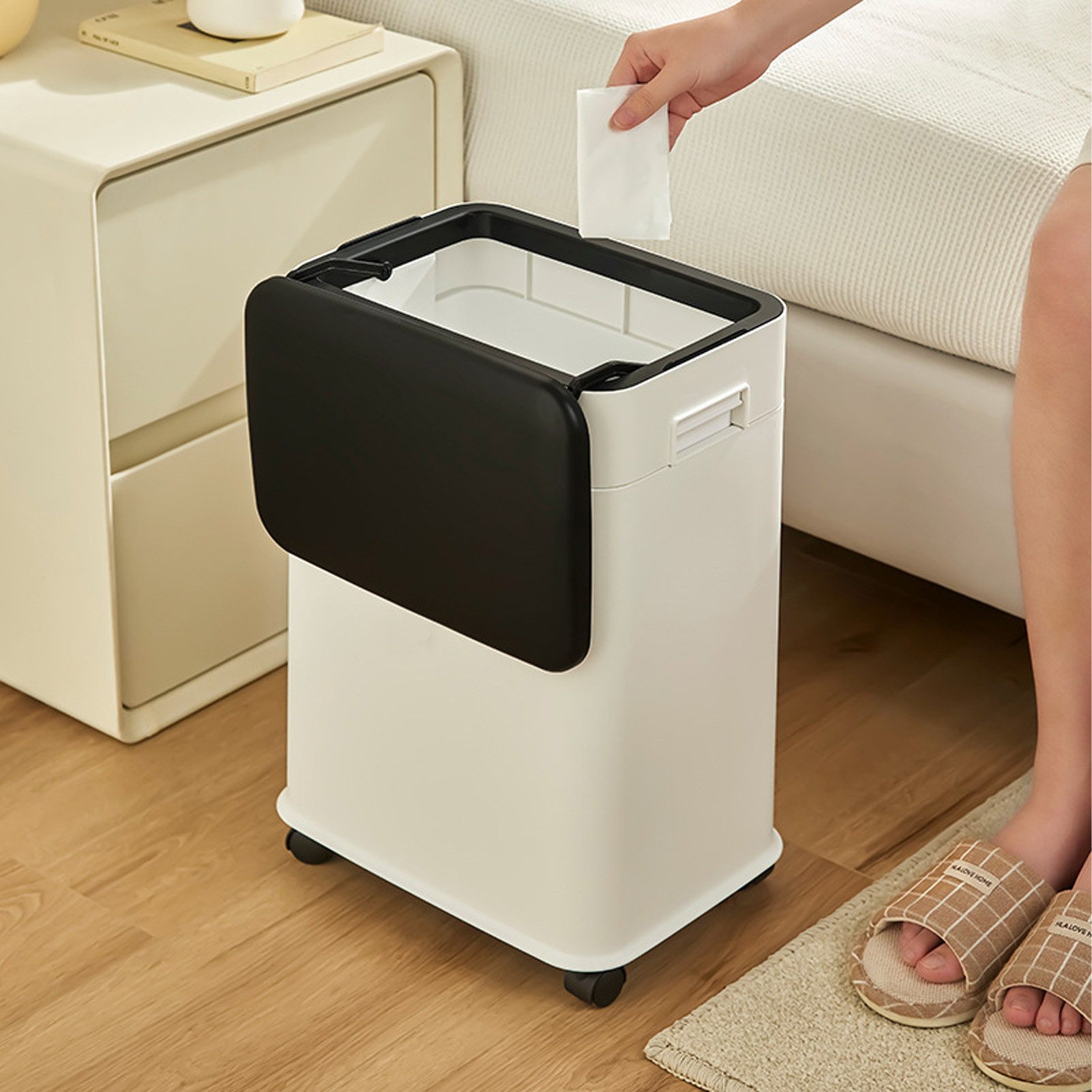 GARRYFIZH Mülleimer Mülleimer Abfalleimer Küche Mülleimer Küche für Küchen und Wohnzimmer, 20 l;Mit Rädern;Herausnehmbarer Innenbehälter