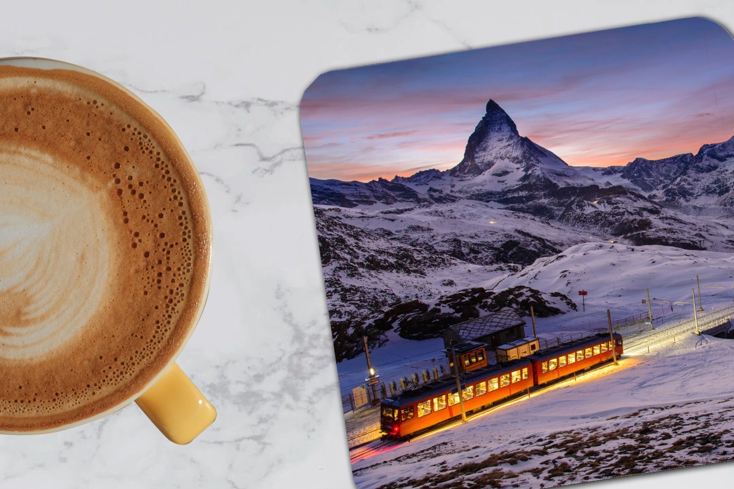 beleuchteter 6-tlg., Untersetzer, Zubehör Ein Tischuntersetzer, Bergen, in Gläser, Zug Tasse Glasuntersetzer, Glasuntersetzer den Korkuntersetzer, für MuchoWow