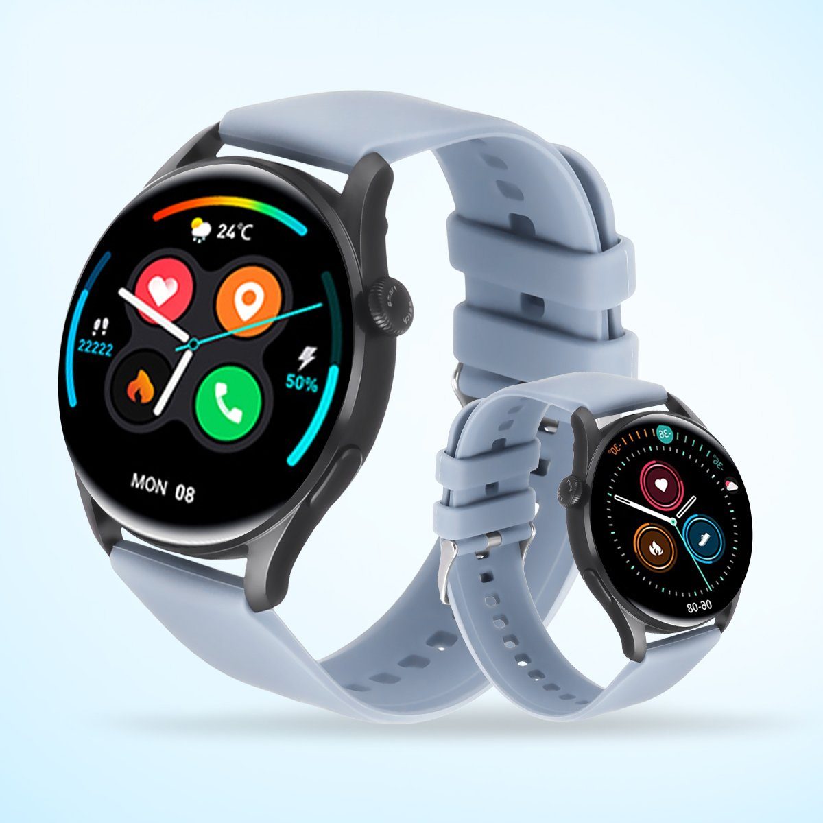 ombar Smartwatch Damen Herren,1,28 Zoll Touchscreen Fitnessuhr Smartwatch (Fitnessuhr mit Telefonfunktion/WhatsApp Notiz,Smartwatch Fitness Tracker Uhr IP67 Wasserdicht,1.70" HD Voll Touchscreen Fitnessuhr Tracker mit Blutsauerstoff/Pulsmesser/Sportuhr/Schrittzähler/Schlafmonitor Aktivitätstracker usw für iOS/Android Uhren Watch cm cm/1,28 Zoll)