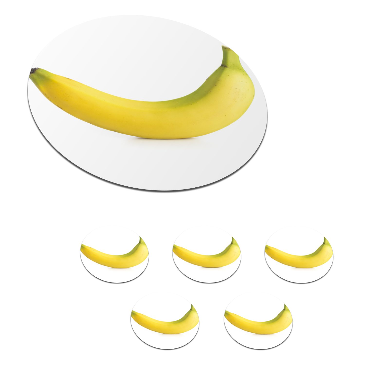 Tasse, Obst, - Glasuntersetzer Gelb Tassenuntersetzer, Getränkeuntersetzer, MuchoWow Korkuntersetzer, Gläser, für Zubehör - Becher Banane 6-tlg.,