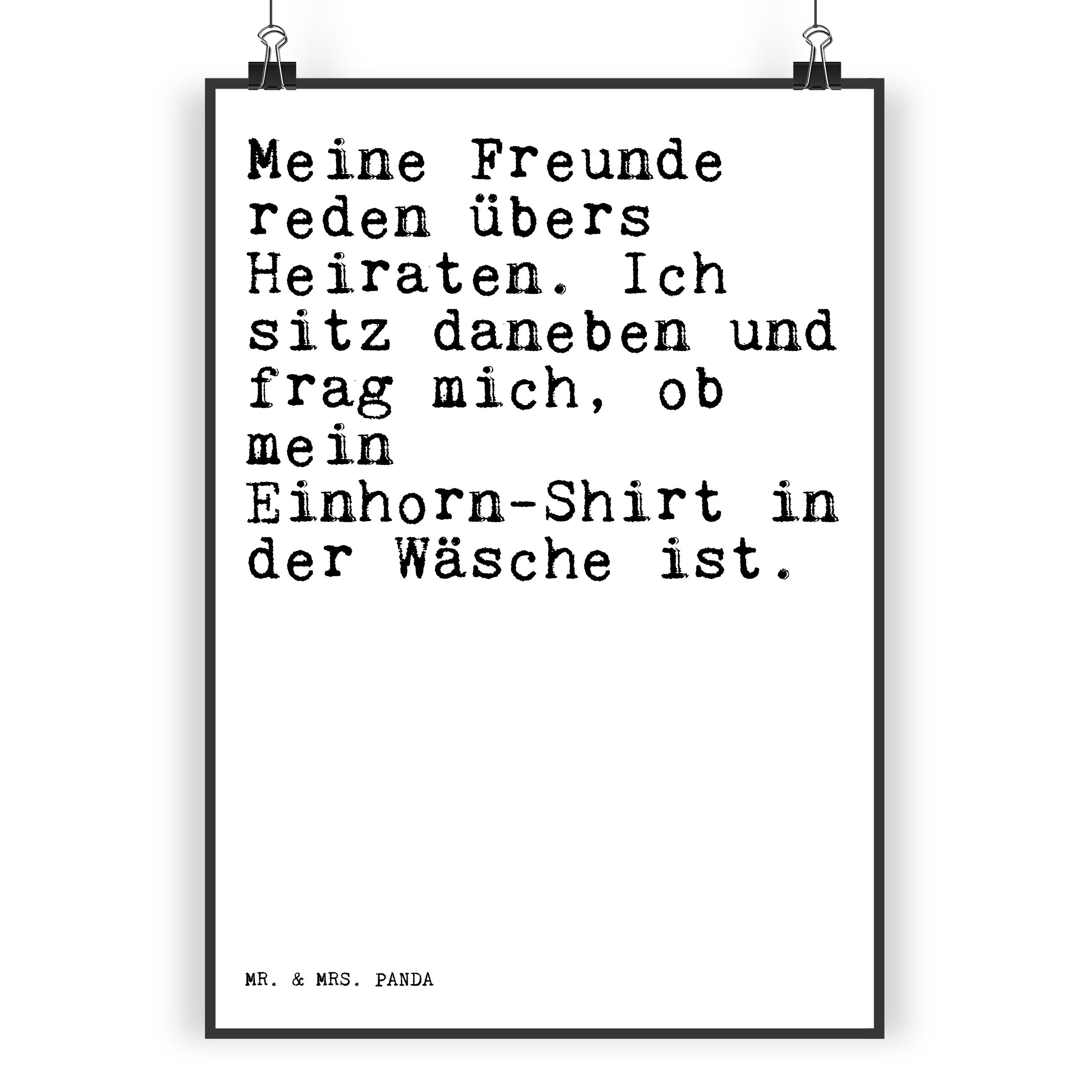 Mr. & Mrs. Panda Poster »Meine Freunde reden übers... Weiß Geschenk