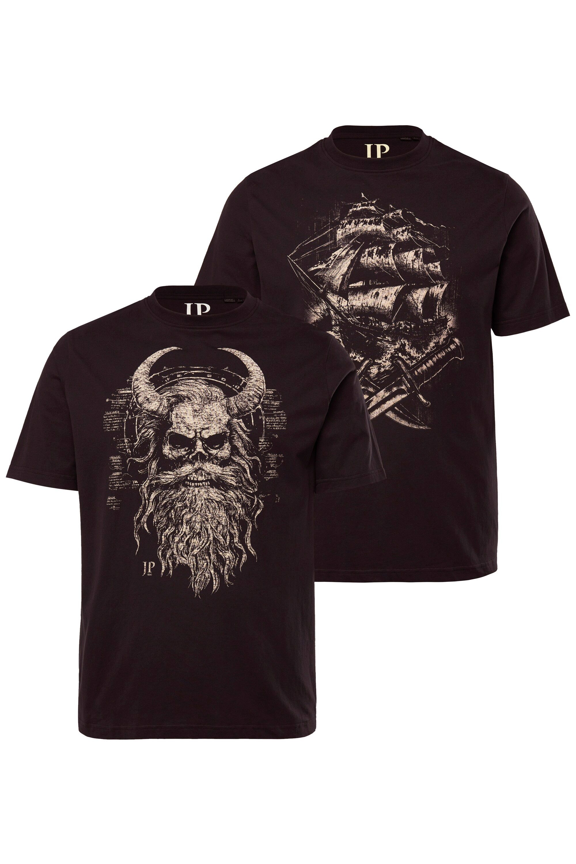 JP1880 T-Shirt T-Shirts 2er-Pack Halbarm Brustprint günstig online kaufen