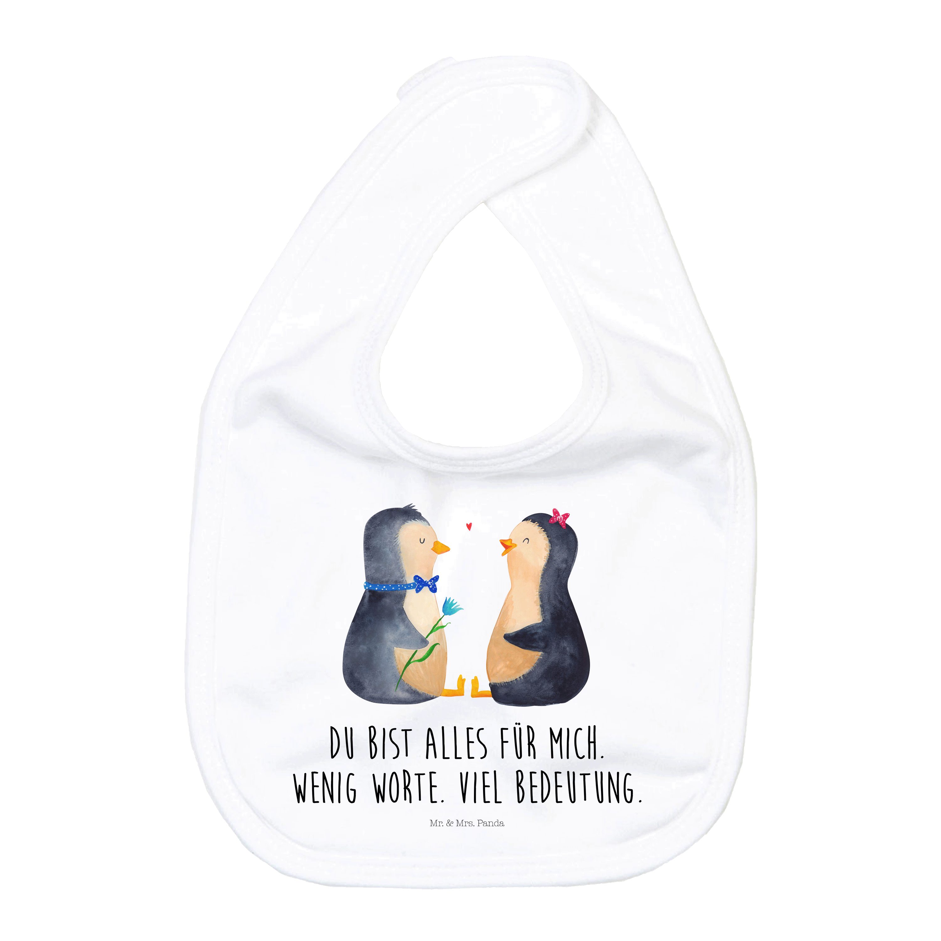 Tragetuch Pinguin Pärchen - Weiß - Geschenk, Geschenkidee für Babyparty, Lätzch