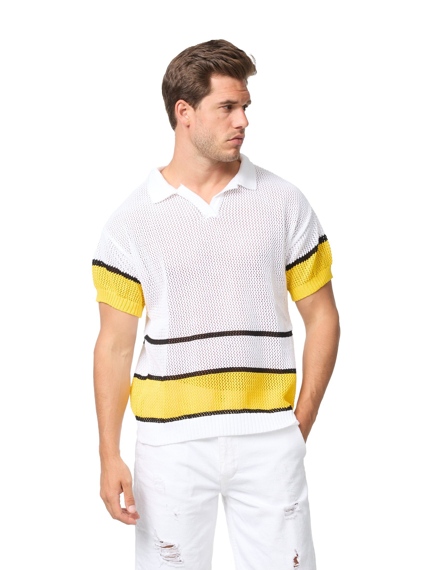 Denim House T-Shirt Sommer Herren Polo Netzshirt in OVERSIZE