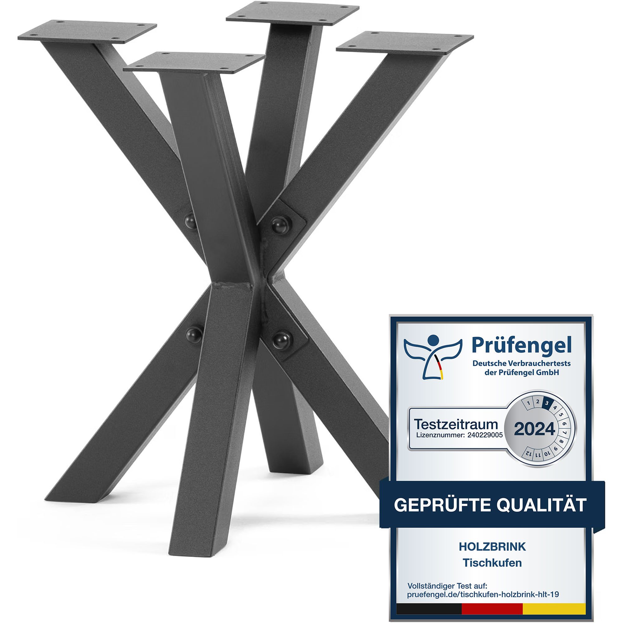 HOLZBRINK Tischbein HOLZBRINK Tischbeine Metall Tischgestell für Beistelltisch 40x40x43, 1 Stück Computertisch Gartentisch