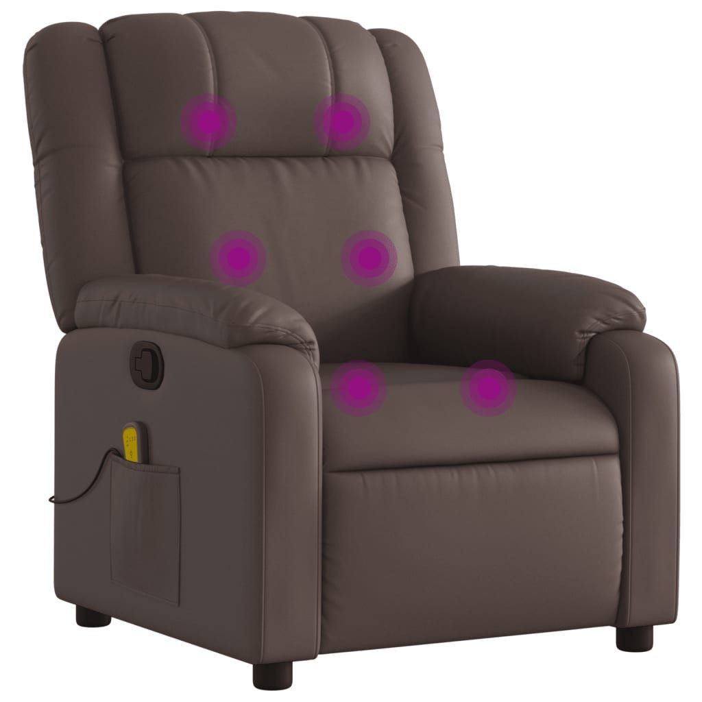 vidaXL Massagesessel, Relaxsessel Braun Kunstleder