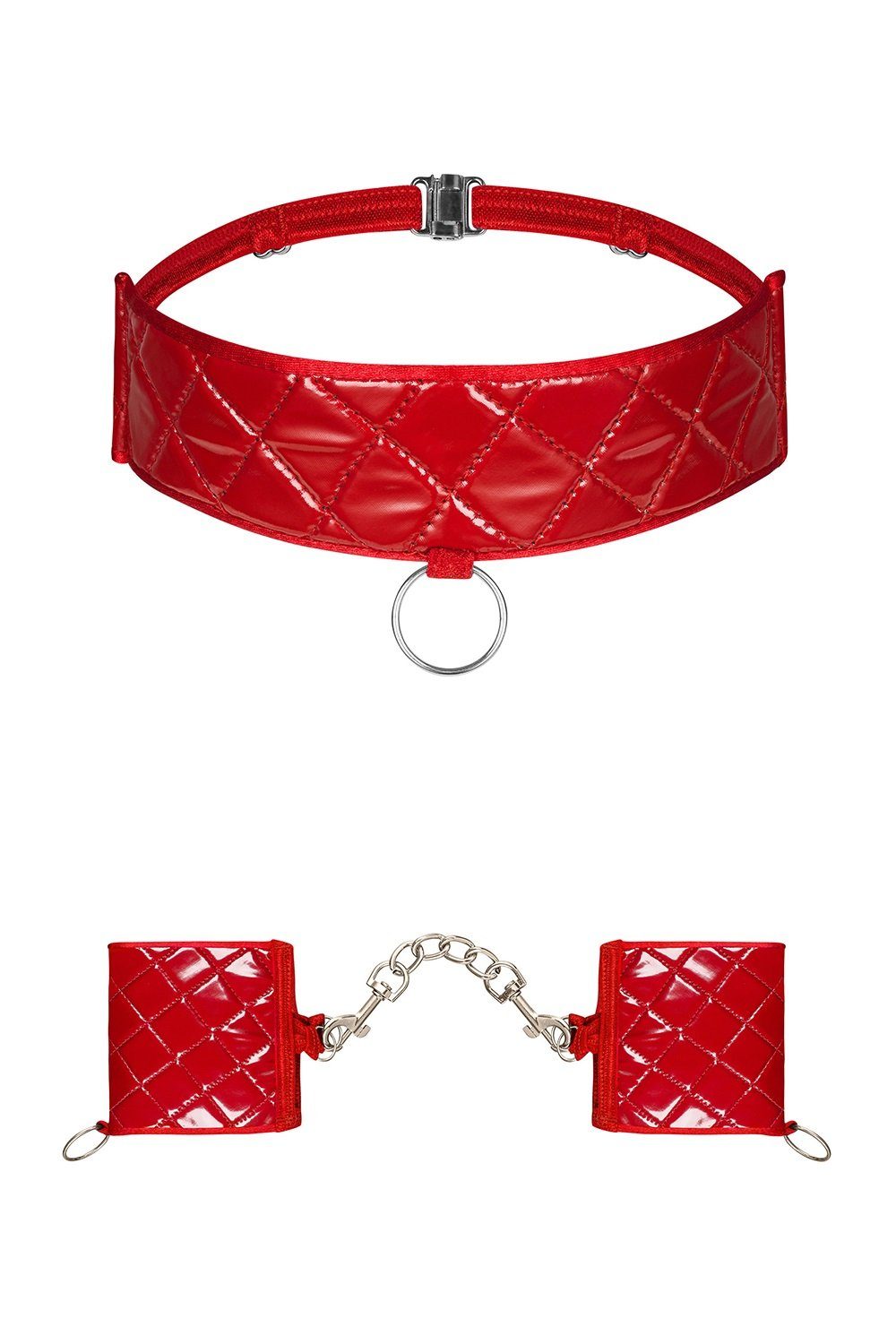 Obsessive Handschellen Bondage-Set Hunteria rot Handschellen + Halsband