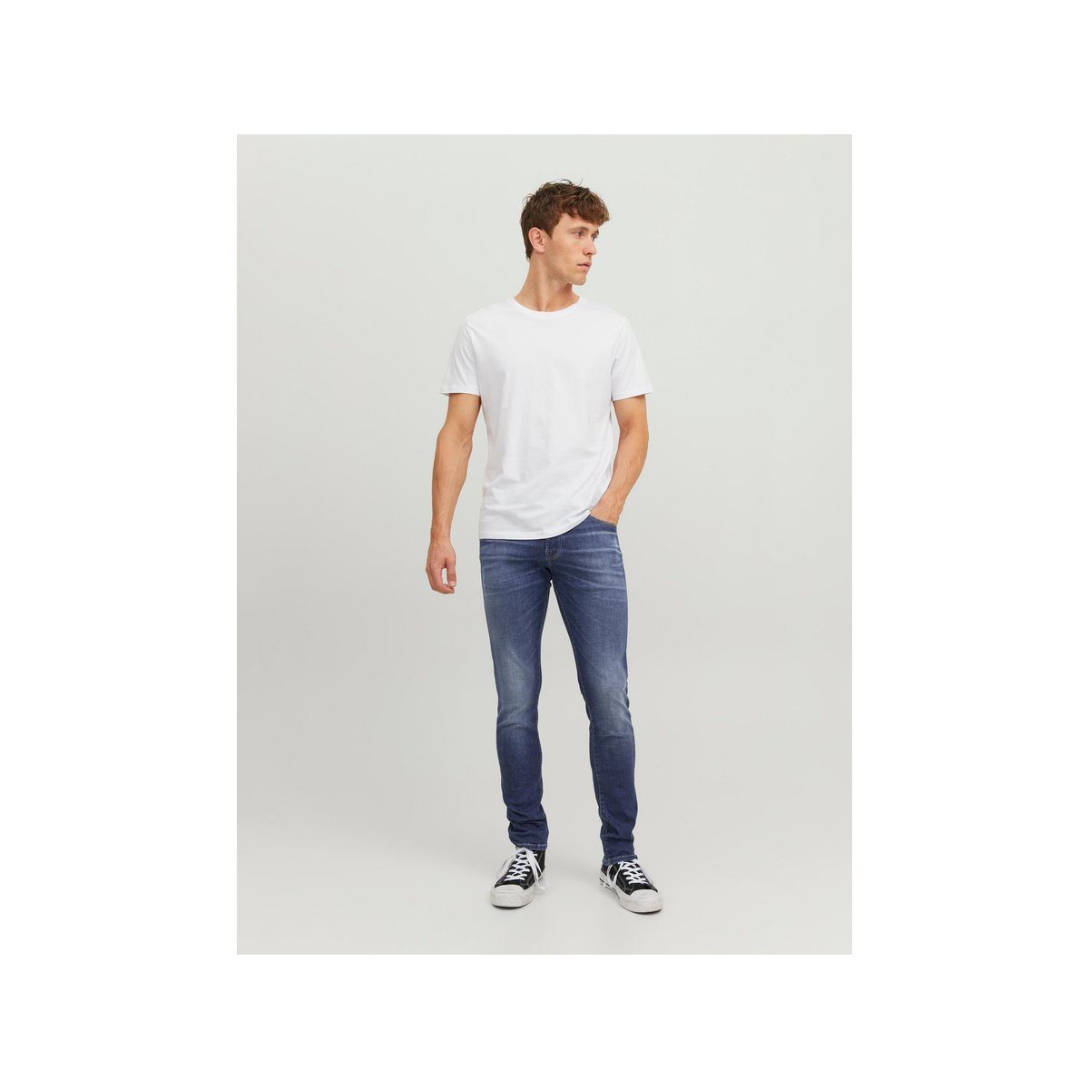 Straight-Jeans Jones textil blau (1-tlg) passform Jack &